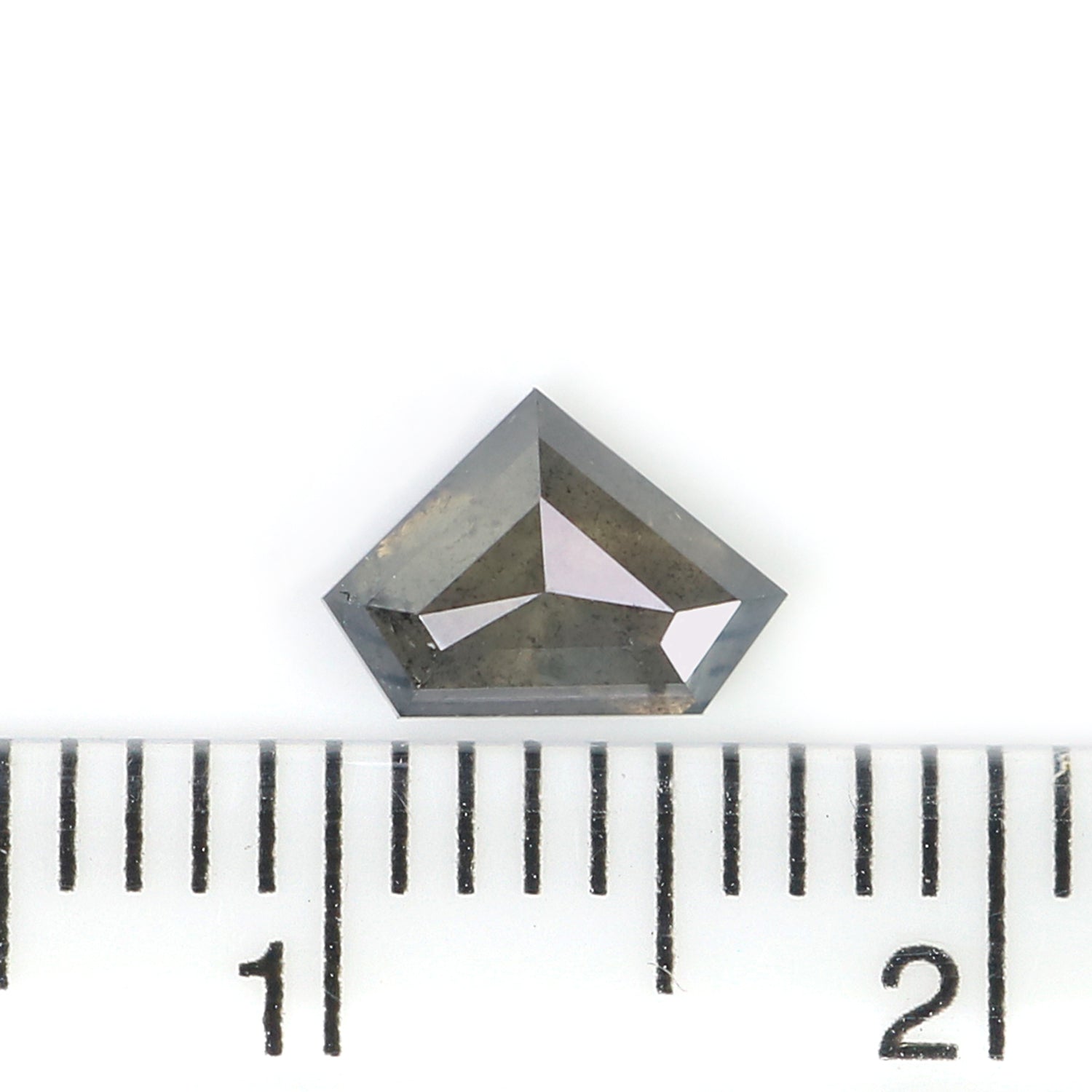 0.61 CT Natural Loose Shield Shape Diamond Salt And Pepper Shield Diamond 5.00 MM Natural Black Grey Color Shield Rose Cut Diamond N2663
