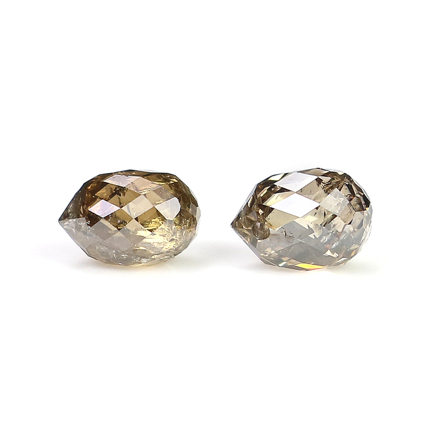 1.28 Ct Natural Loose Briolette Shape Diamond Brown Color Drop Cut Diamond 5.25 MM Natural Brown Diamond Briolette Rose Cut Diamond LQ148