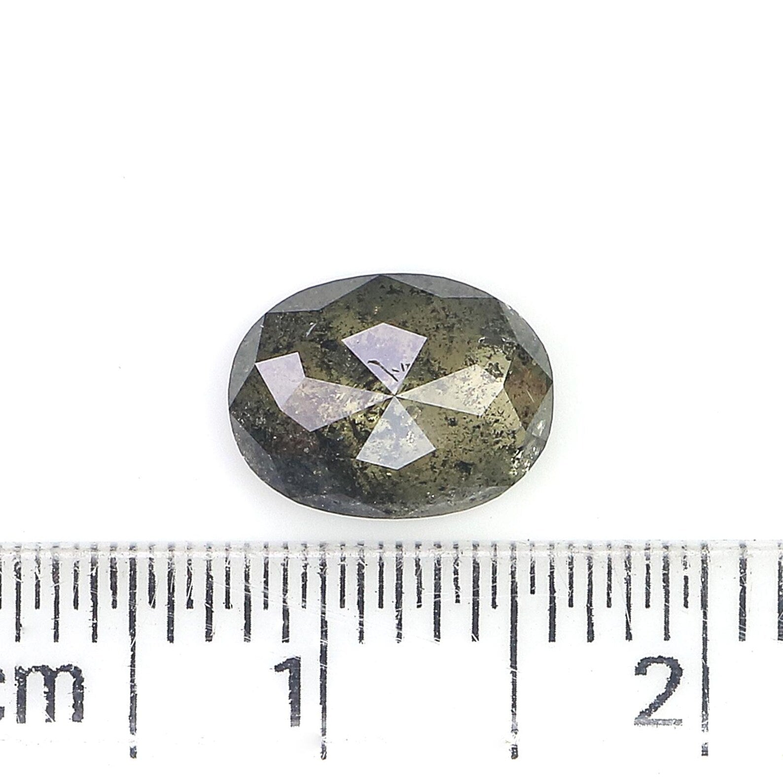 1.61 Ct Natural Loose Oval Shape Diamond Salt and Pepper Oval Diamond 8.55 MM Natural Loose Black Grey Color Oval Rose Cut Diamond QN870