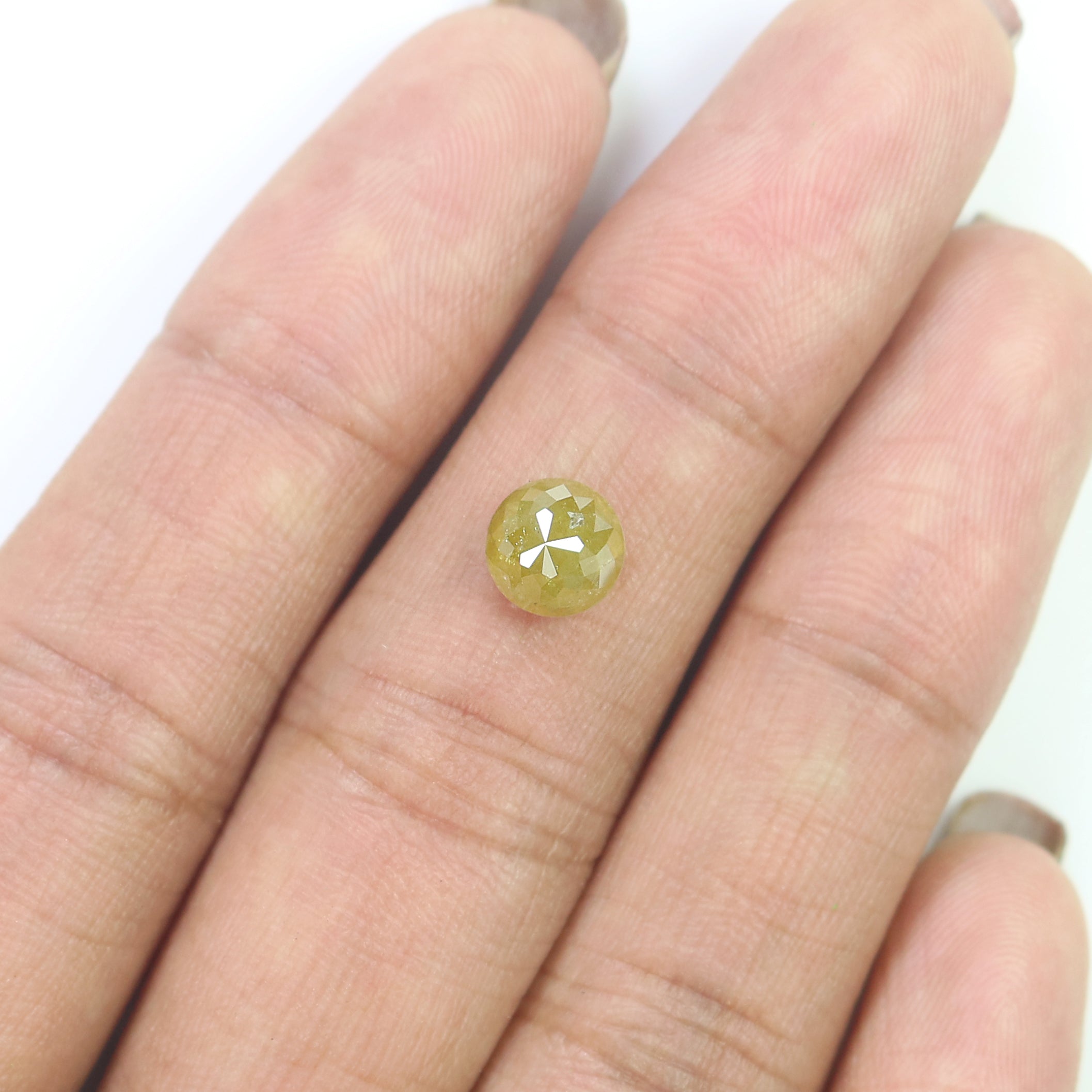 1.65 CT Natural Loose Round Rose Cut Diamond Yellow Color Round Shape Diamond 6.60 MM Natural Yellow Color Round Rose Cut Diamond LQ5279