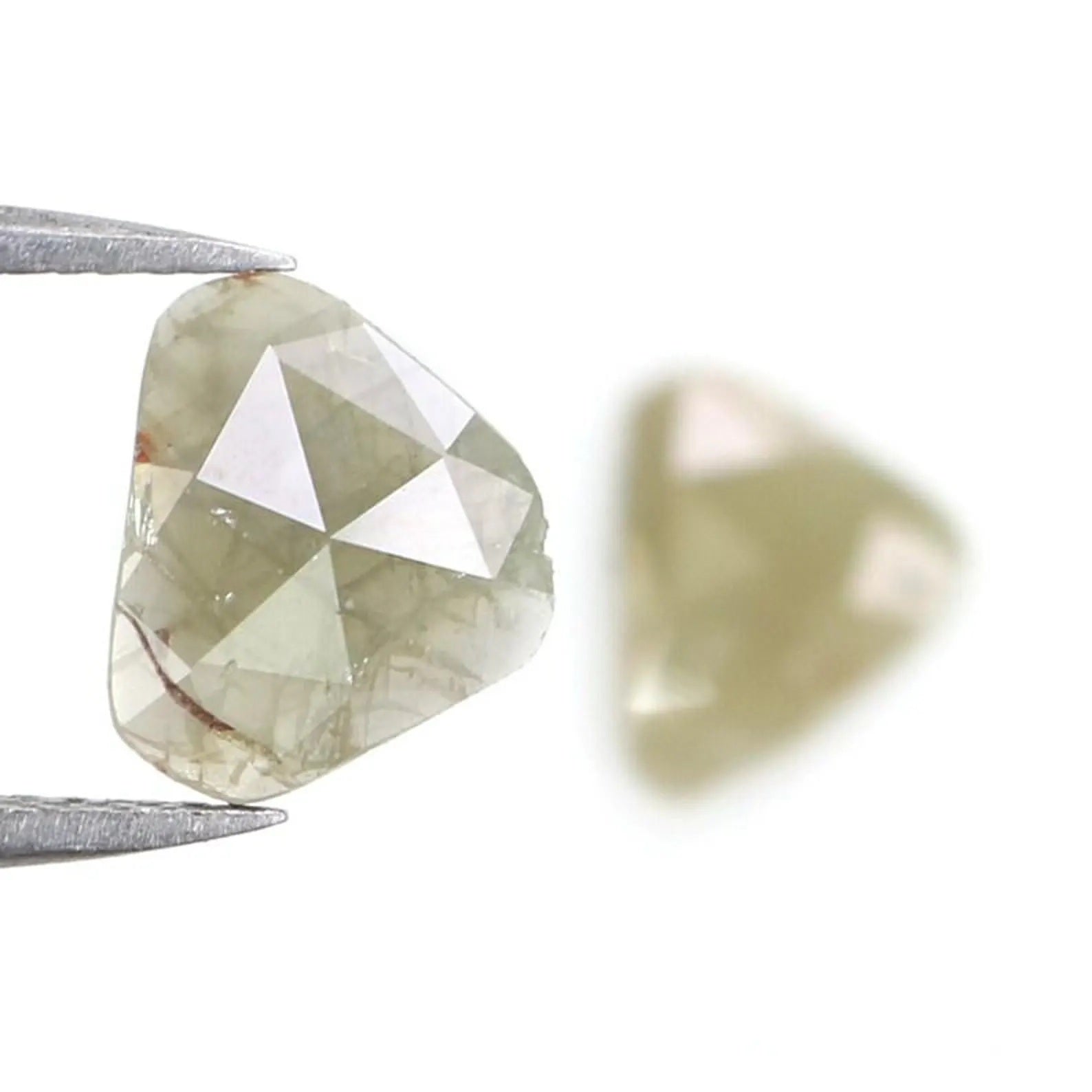 1.57 CT Natural Loose Slice Shape Diamond Grey Color Irregular Cut Diamond 9.05 MM Natural Diamond Grey Color Slice Rose Cut Diamond NQ2209