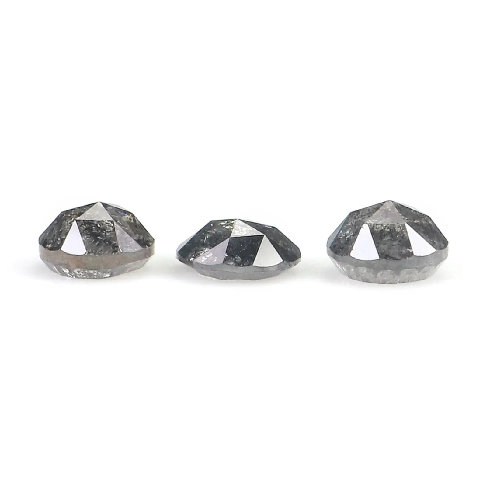 0.95 CT Natural Loose Round Shape Diamond Salt And Pepper Round Diamond 4.15 MM Natural Loose Black Grey Color Round Rose Cut Diamond NQ2335