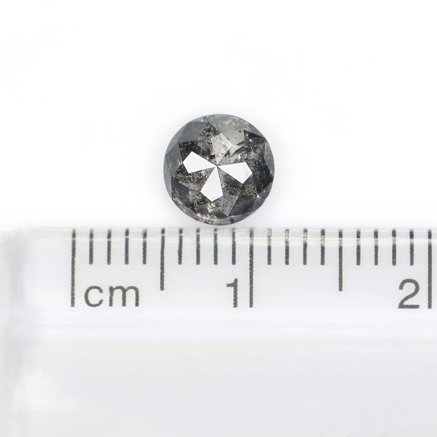 1.08 Ct Natural Loose Round Rose Cut Diamond Black Grey Color Rose Cut Diamond 6.35 MM Natural Loose Salt And Pepper Rose Cut Diamond QL1402
