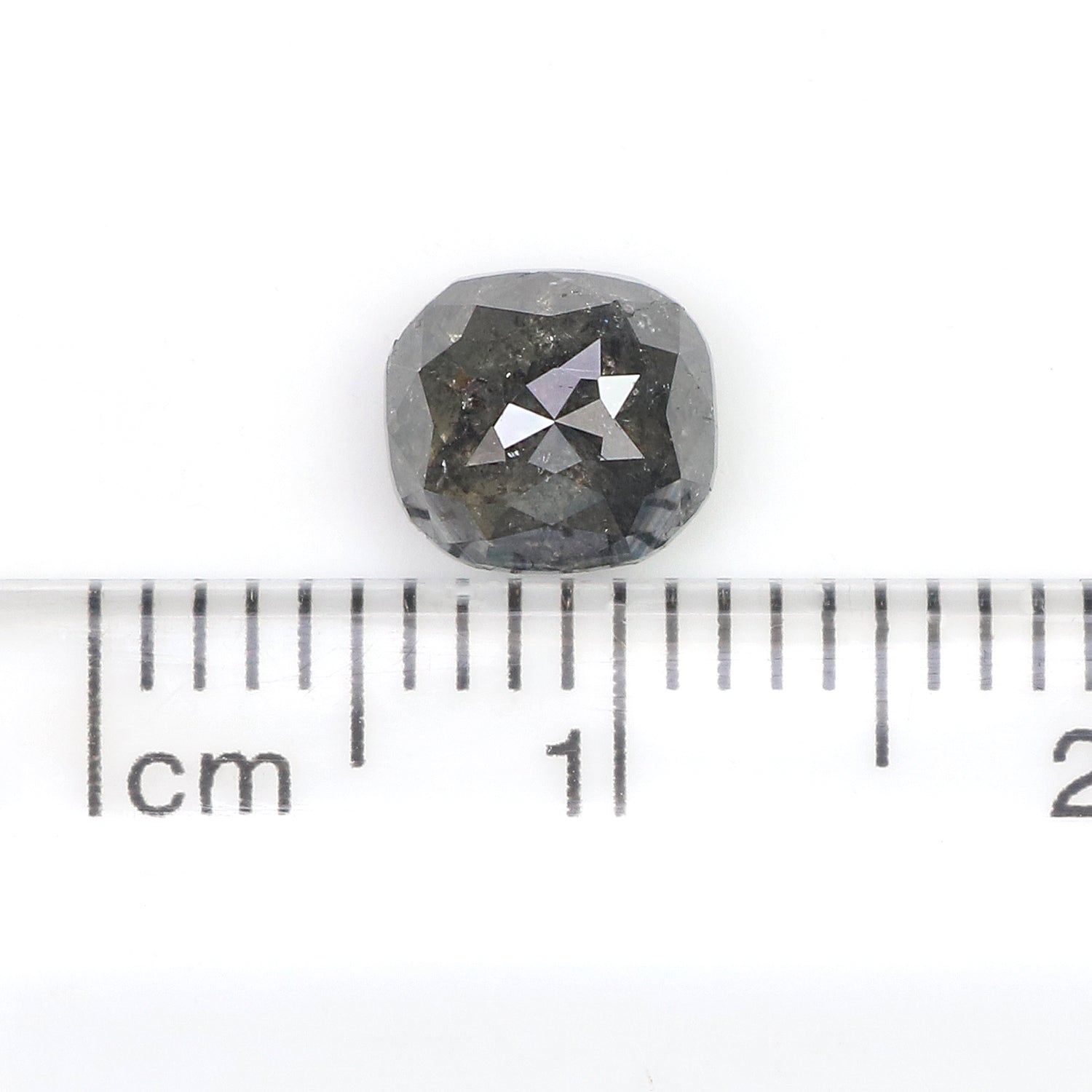 1.32 CT Natural Loose Cushion Shape Diamond Salt And Pepper Cushion Cut Diamond 6.40 MM Natural Black Grey Cushion Rose Cut Diamond LQ8793