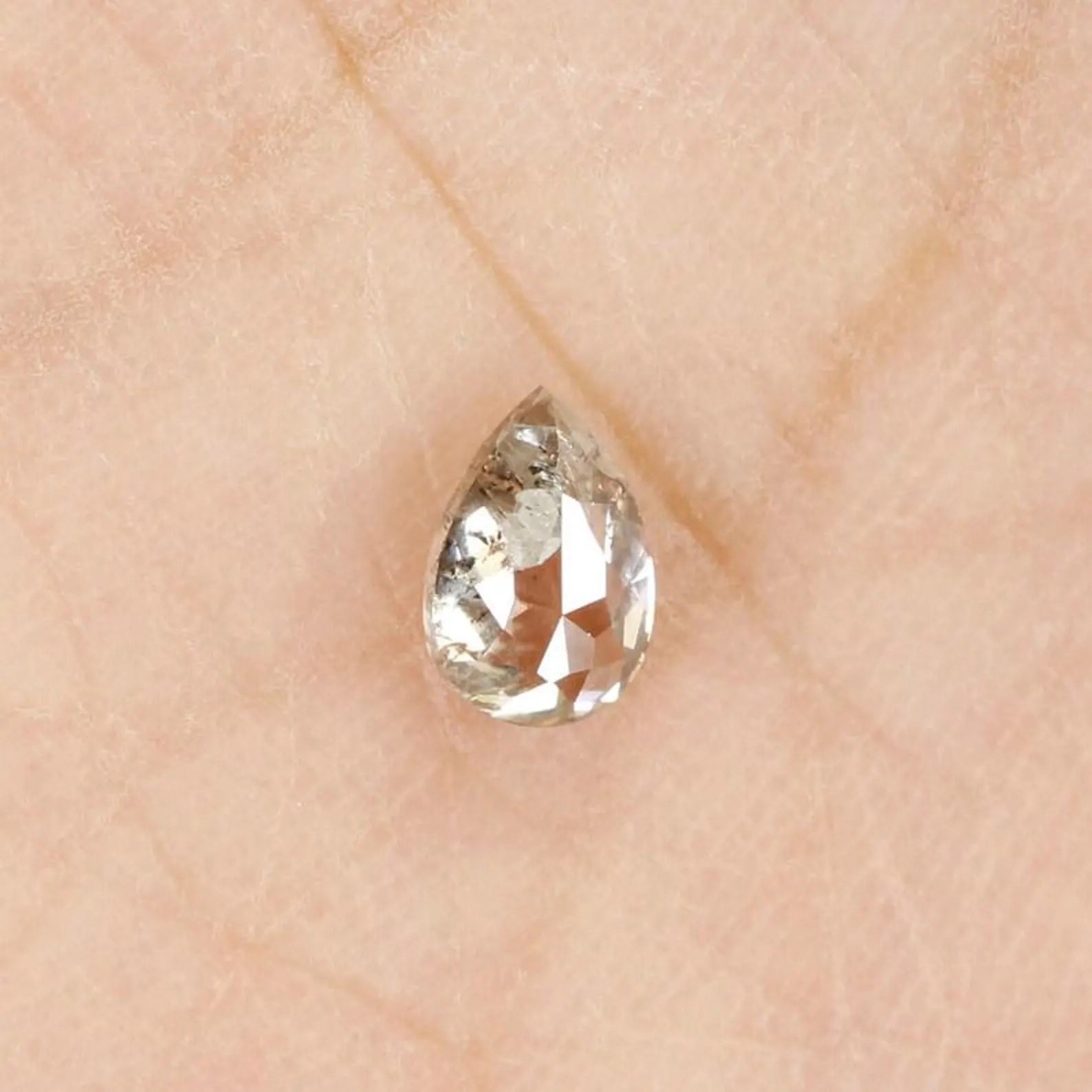 0.34 Ct Natural Loose Pear Shape Diamond Brown Color Pear Cut Diamond 5.20 MM Natural Loose Brown Color Diamond Pear Rose Cut Diamond NQ1018