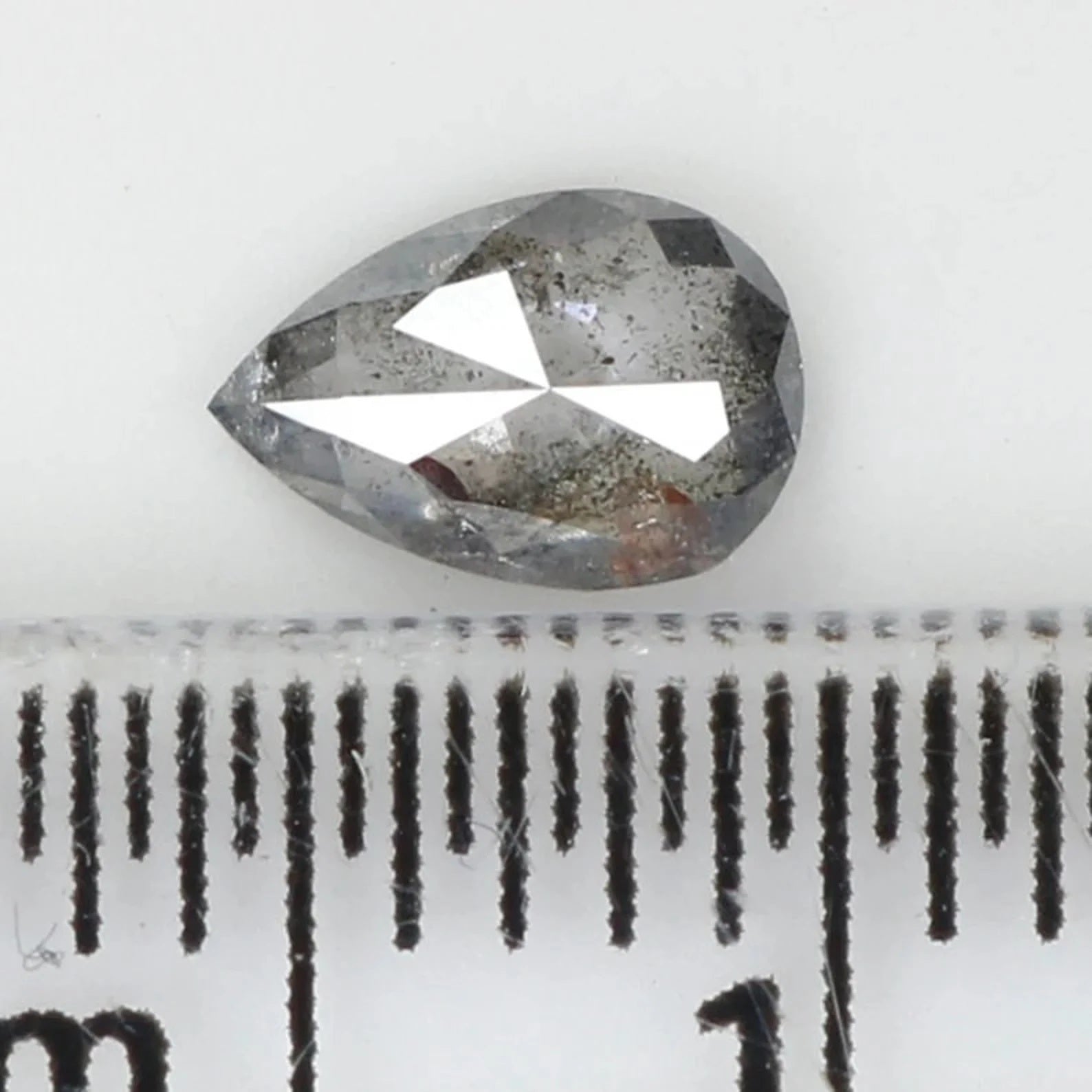 0.29 Ct Natural Loose Pear Shape Diamond Salt And Pepper Pear Cut Diamond 5.60 MM Natural Black Grey Color Pear Rose Cut Diamond NQ1050