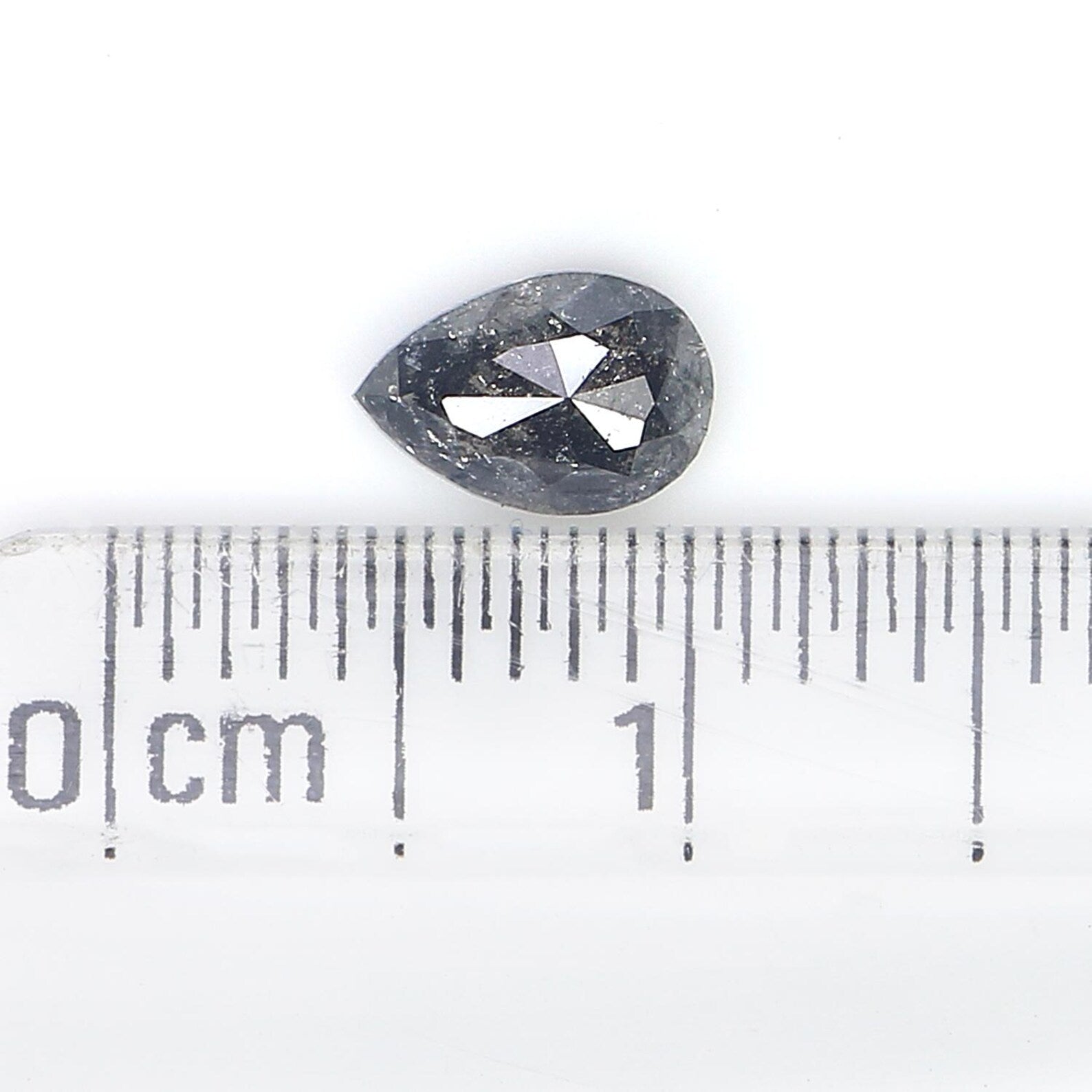 0.48 CT Natural Loose Pear Shape Diamond Black Color Pear Cut Diamond 6.30 MM Natural Loose Diamond Black Color Pear Rose Cut Diamond QN904