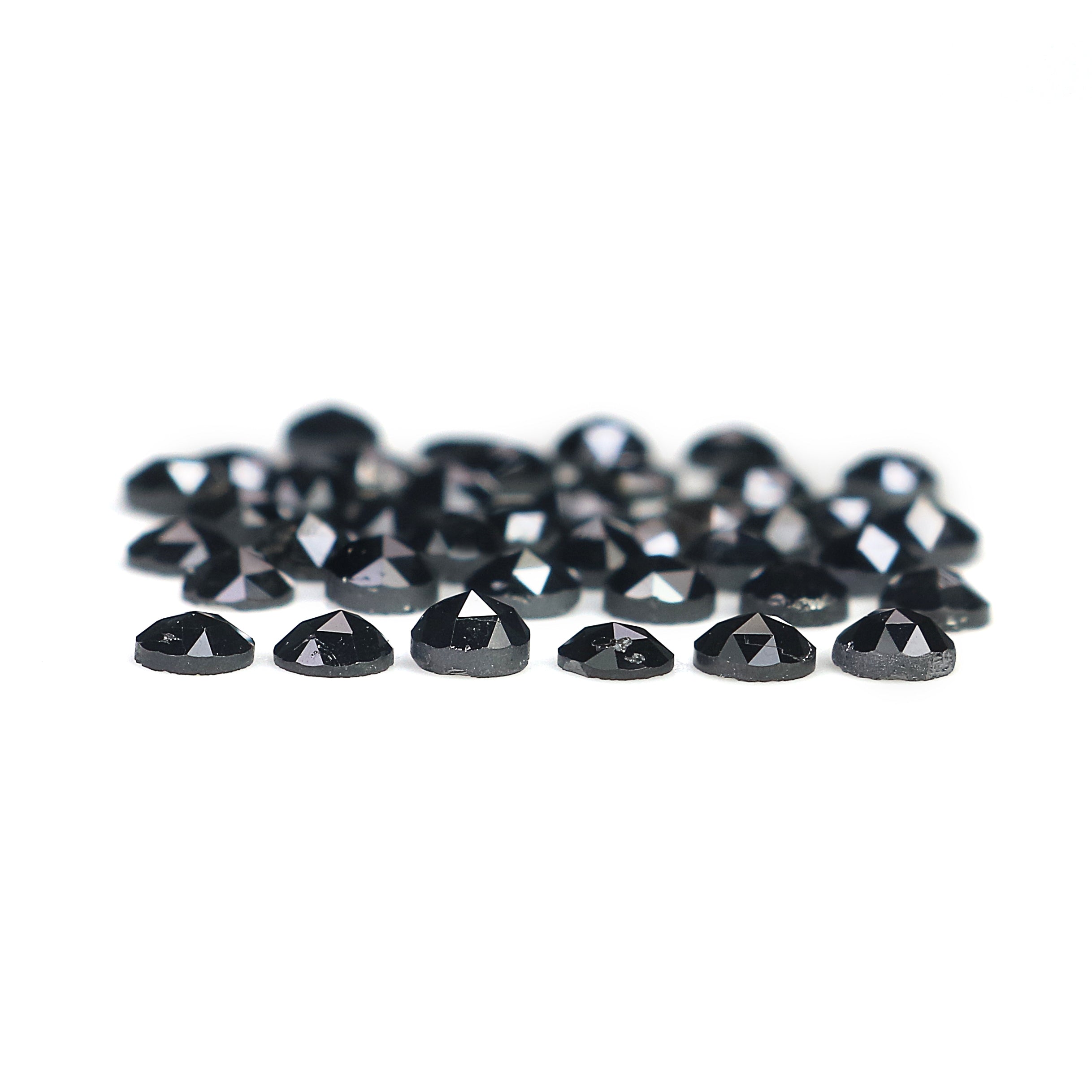 4.36 CT Natural Loose Round Rose Cut Diamond Black Color Round Shape Diamond 2.90 MM Natural Loose Black Color Round Rose Cut Diamond LQ1766