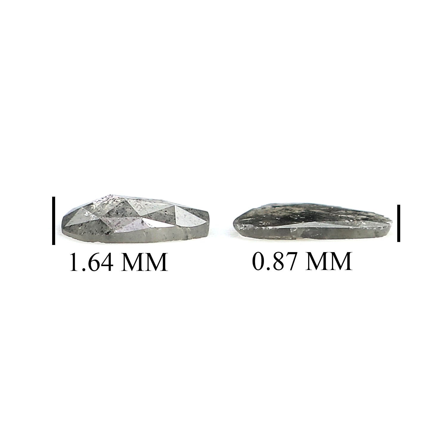 Natural Salt And Pepper Slice Diamond Pair Black Grey Loose Flat Diamond For Custom Galaxy Earrings Rustic Diamond Earring Stone L3622