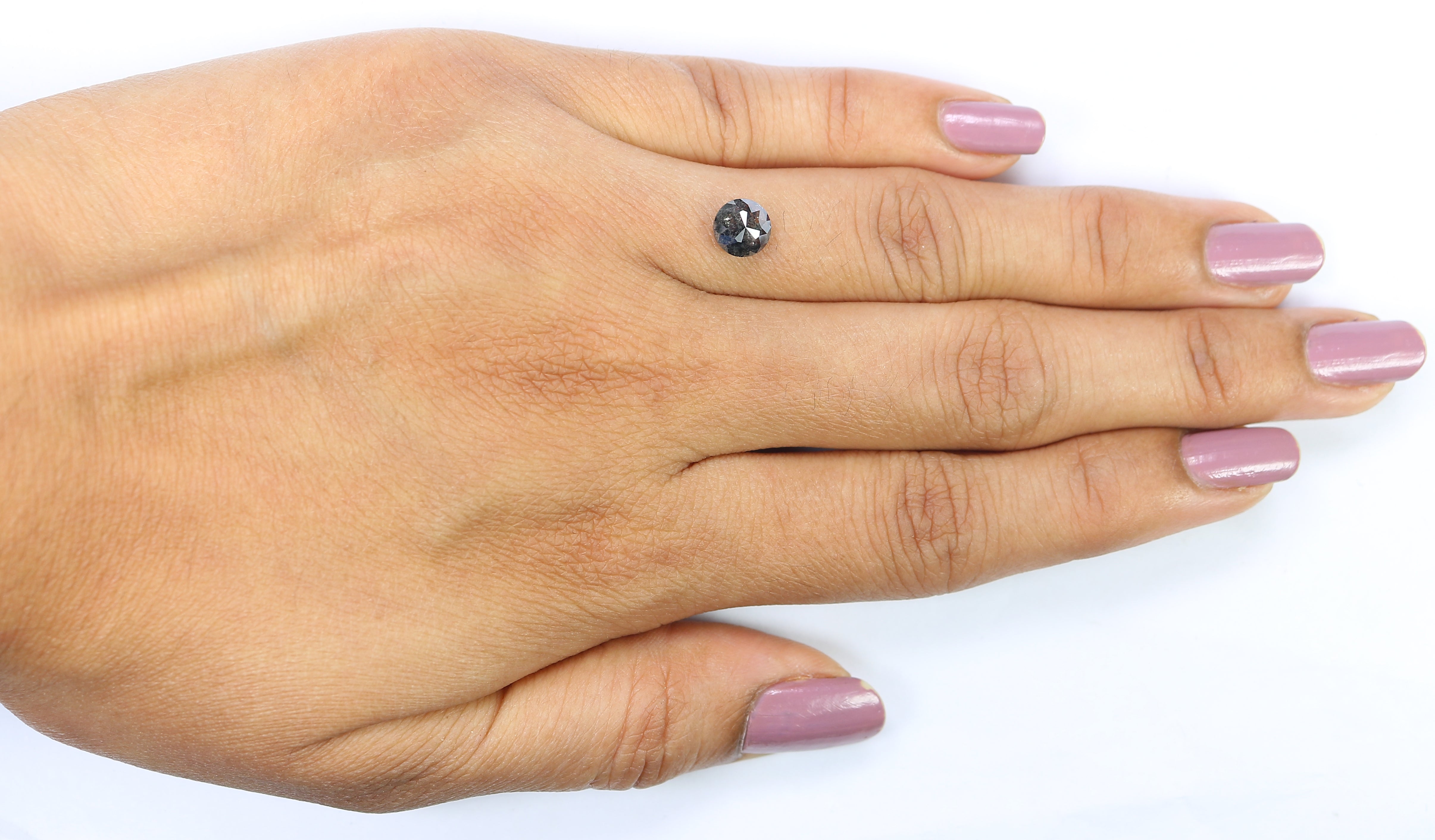 0.90 Ct Natural Loose Round Shape Diamond Salt And Pepper Diamond 5.85 MM Natural Diamond Black Grey Color Round Rose Cut Diamond LQ3044