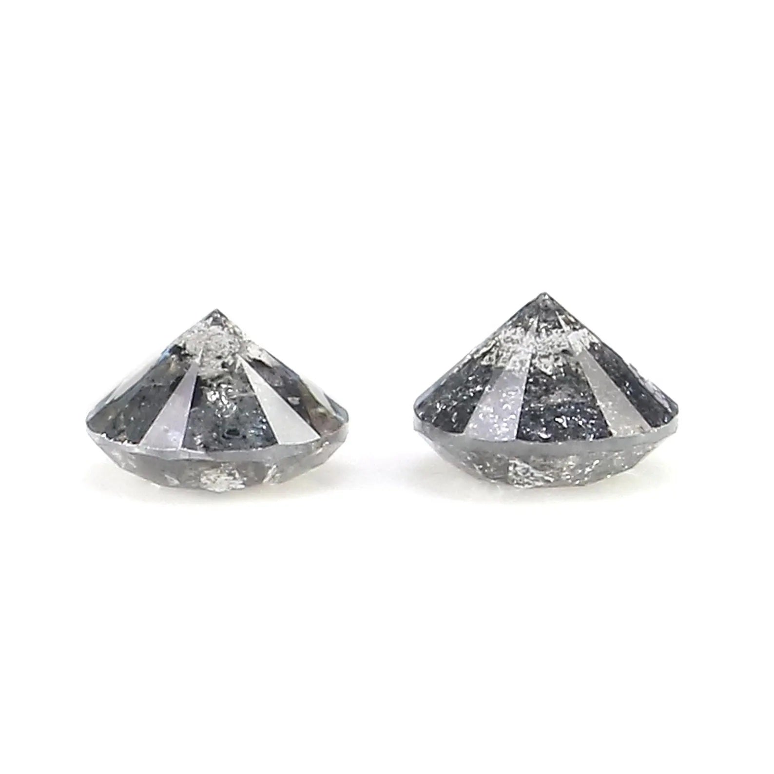 0.50 Ct Natural Loose Round Shape Pair Diamond Salt And Pepper Round Diamond 3.80 MM Black Grey Color Round Brilliant Cut Diamond NQ1491