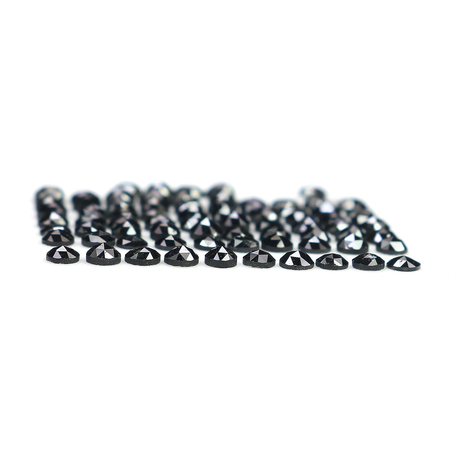 3.21 CT Natural Loose Round Rose Cut Diamond Black Color Round Shape Diamond 2.10 MM Natural Loose Black Color Round Rose Cut Diamond LQ1842