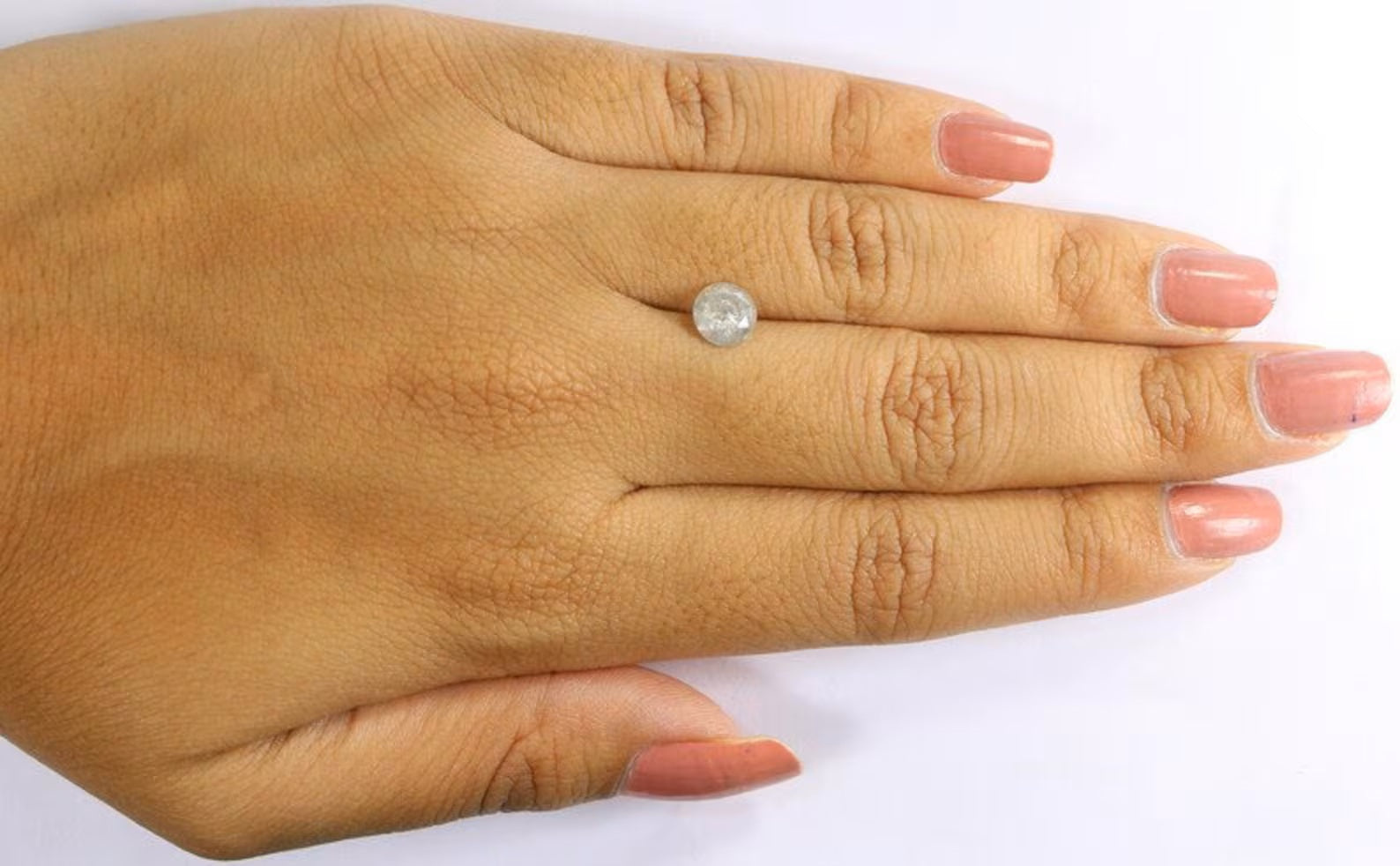 0.98 CT Natural Loose Round Shape Diamond White Milky Grey Color Round Cut Diamond 6.40 MM Natural Loose Round Brilliant Cut Diamond QN9104