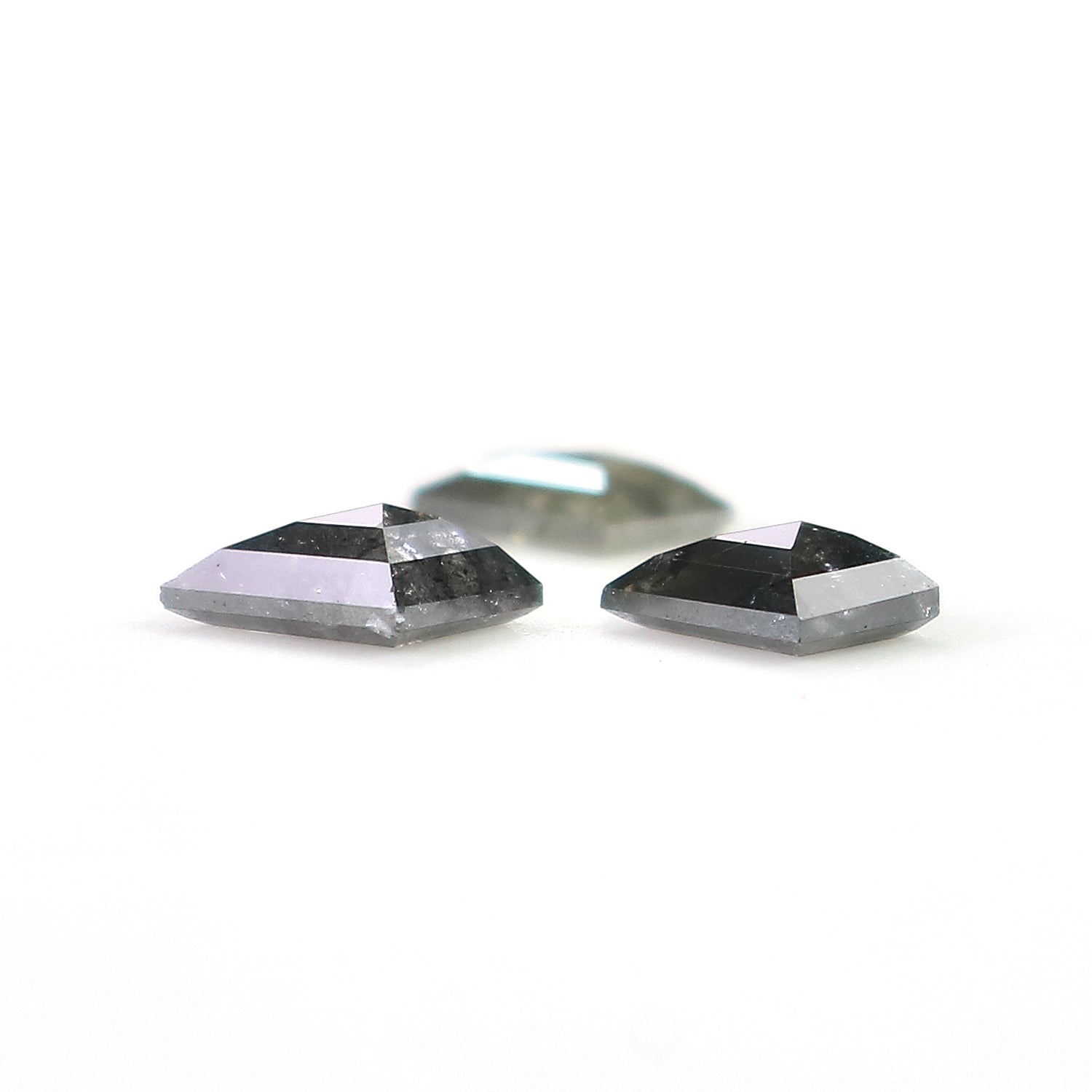0.88 CT Natural Loose Kite Shape Diamond Salt And Pepper Kite Cut Diamond 5.80 MM Natural Black Grey Diamond Kite Rose Cut Diamond LQ2454