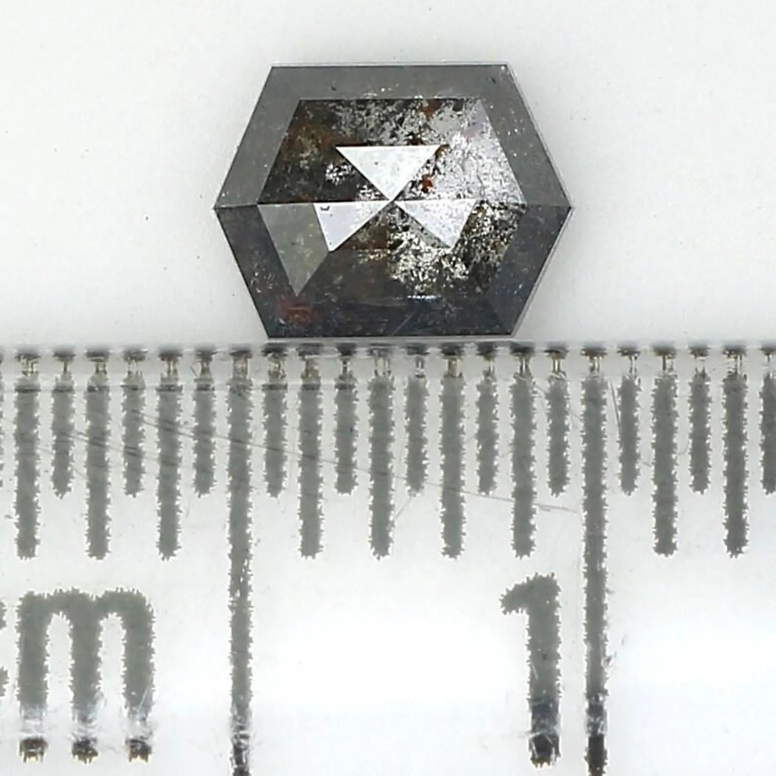 0.45 CT Natural Loose Hexagon Diamond Salt And Pepper Hexagon Diamond 5.10 MM Natural Loose Black Grey Color Hexagon Rose Cut Diamond NQ1516