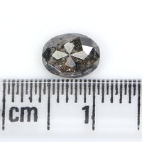 Natural Loose Oval Diamond, Salt And Pepper Oval Diamond, Natural Loose Diamond, Oval Rose Cut Diamond, 0.78 CT Oval Shape Diamond L2958