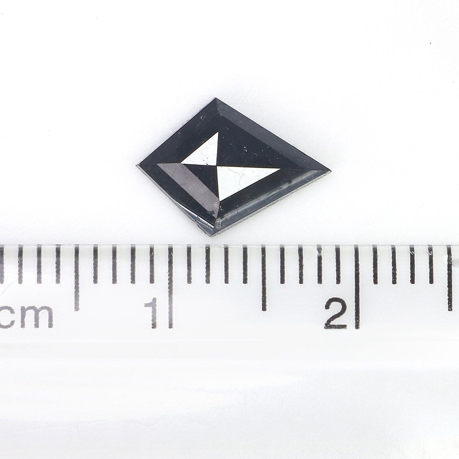 1.09 CT Natural Loose Kite Shape Diamond Black Color Kite Cut Diamond 10.55 MM Natural Black Color Diamond Kite Rose Cut Diamond N2591