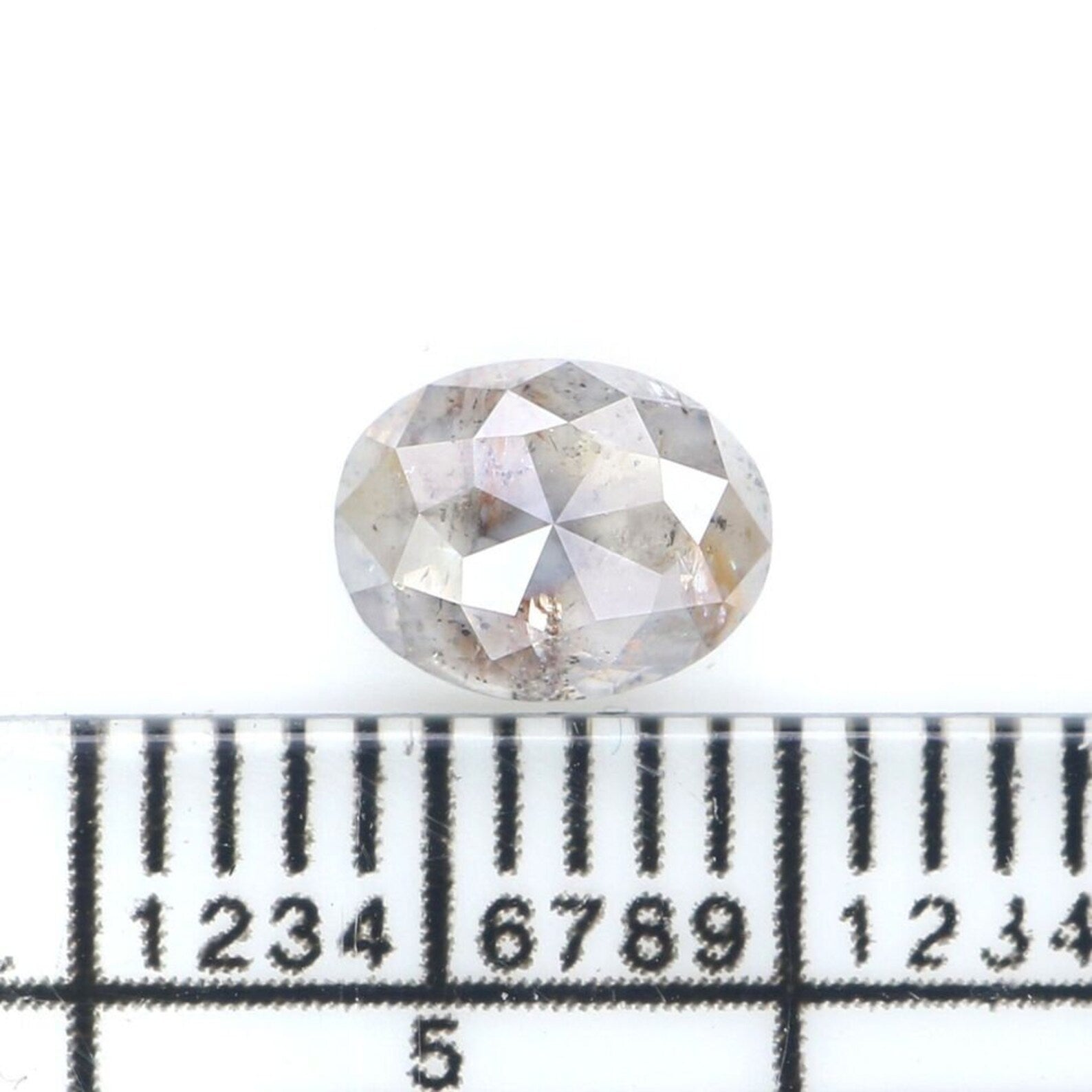 0.68 CT Natural Loose Oval Diamond Grey Color Diamond 6.25 MM Natural Loose Diamond Salt And Pepper Oval Rose Cut Diamond QN2185