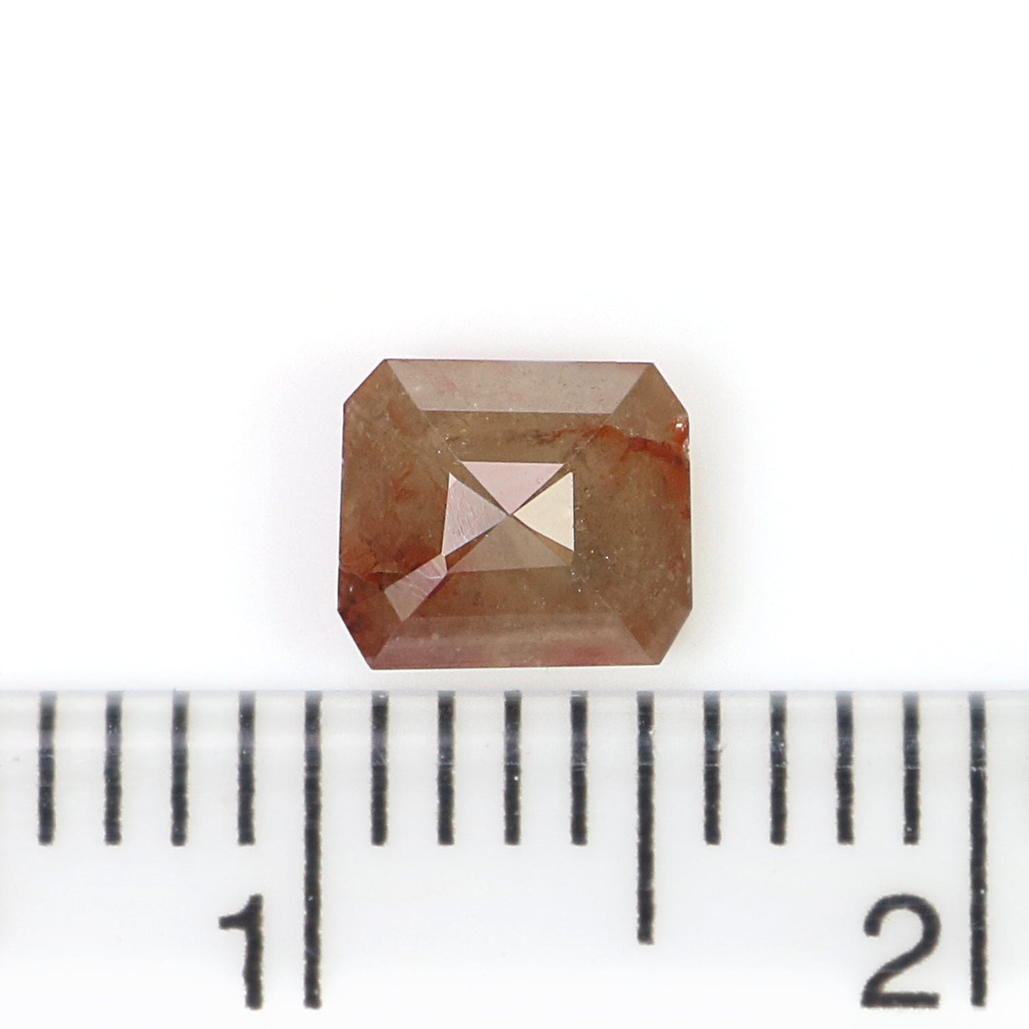 0.58 CT Natural Loose Emerald Shape Diamond Brown Color Emerald Diamond 5.30 MM Natural Diamond Brown ColorEmerald Rose Cut Diamond N2653