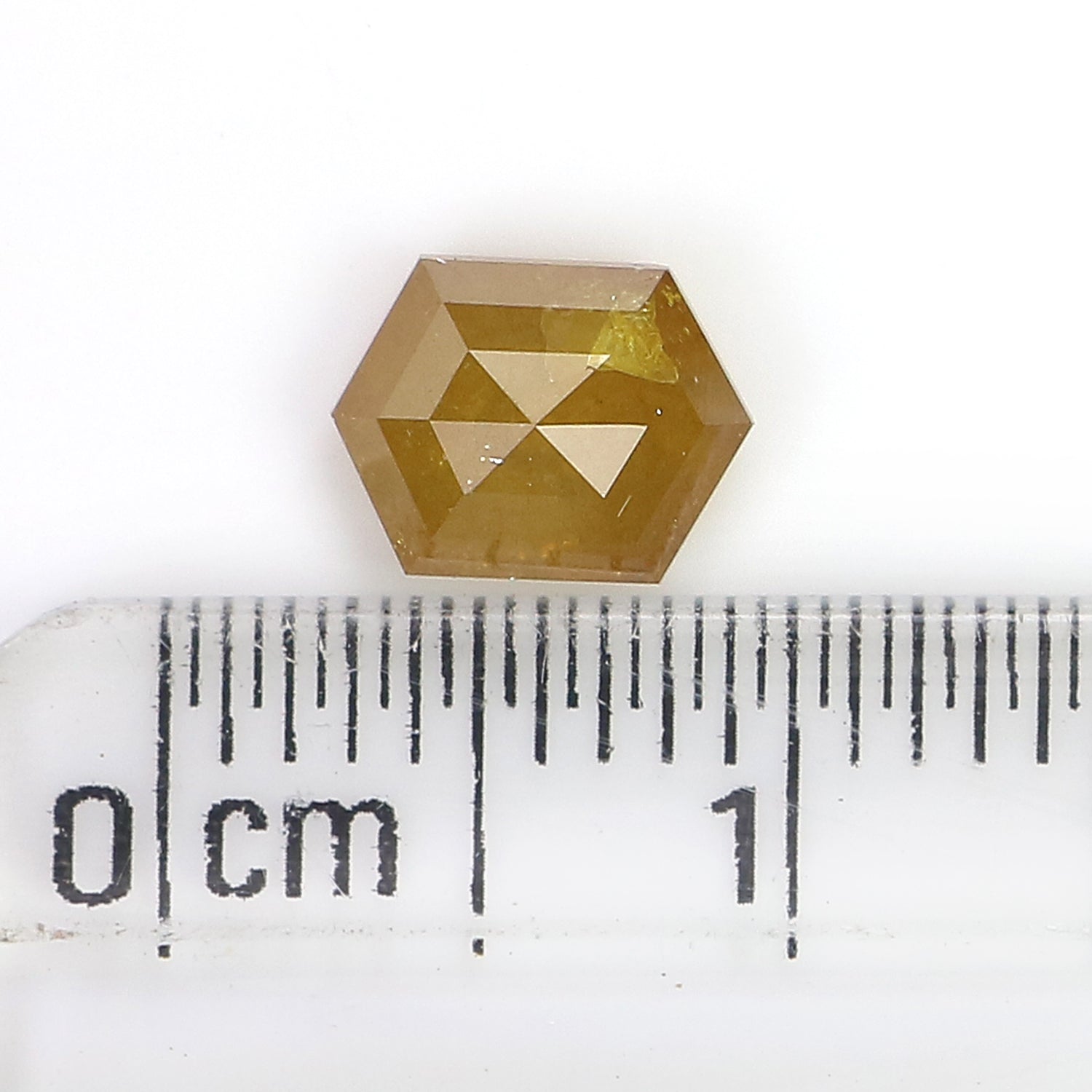0.90 CT Natural Loose Hexagon Shape Diamond Yellow Color Hexagon Cut Diamond 6.75 MM Natural Loose Hexagon Shape Rose Cut Diamond QL9858