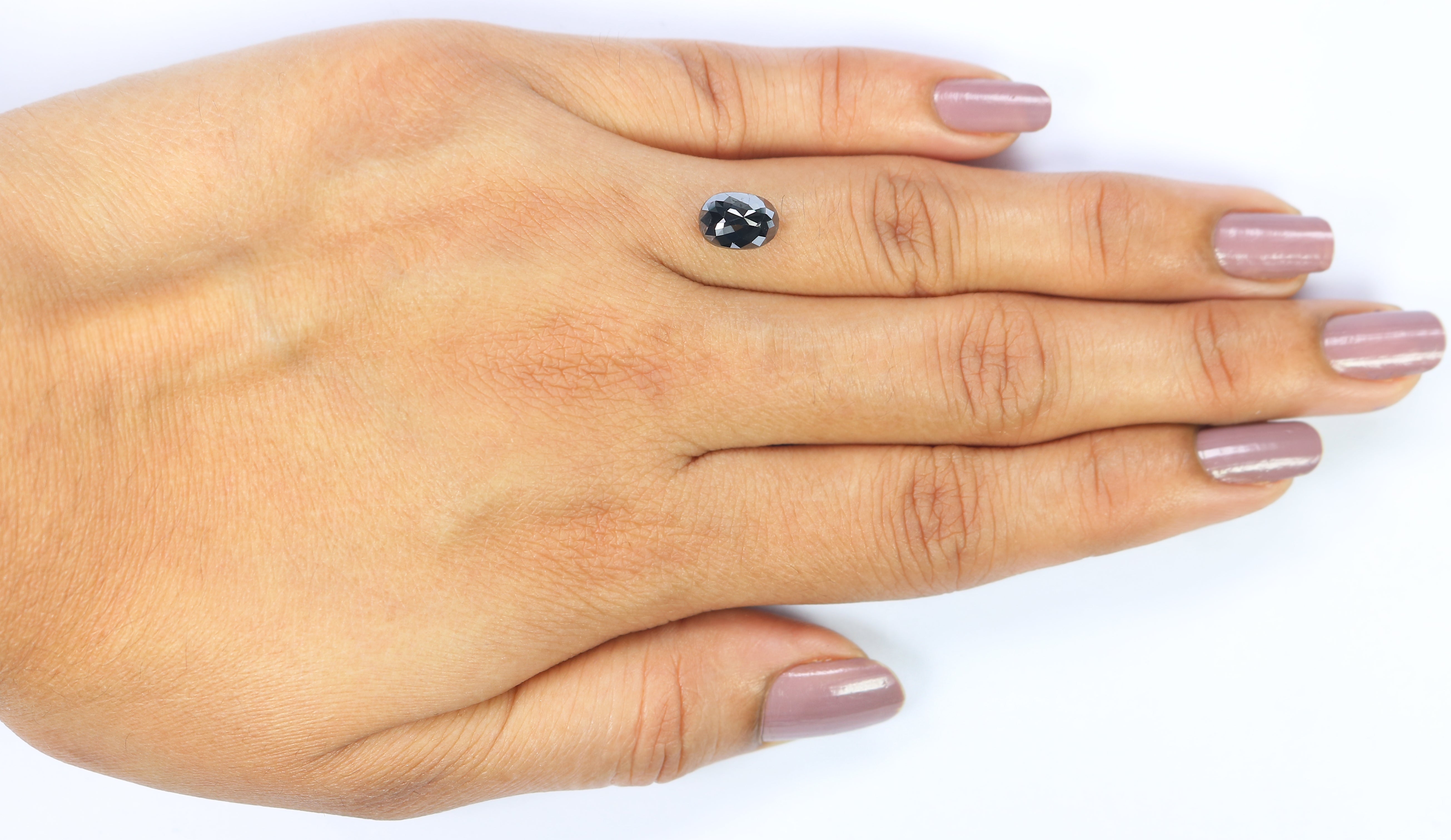 1.99 CT Natural Loose Oval Shape Diamond Black Oval Rose Cut Diamond 8.05 MM Natural Loose Black Color Oval Shape Rose Cut Diamond LC03
