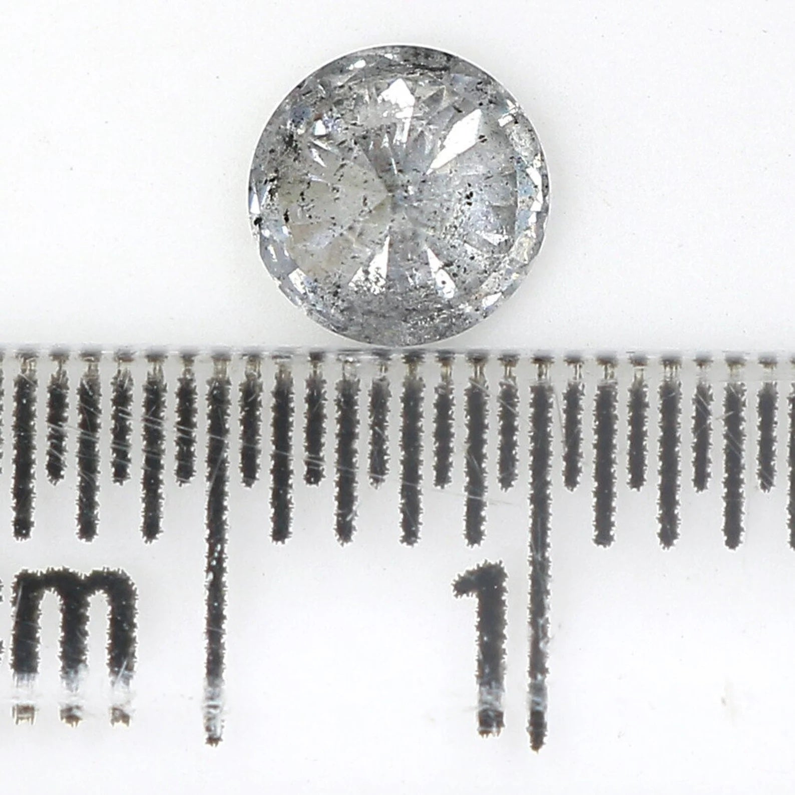 0.36 CT Natural Loose Round Shape Diamond Salt And Pepper Round Diamond 4.70 MM Natural Black Grey Color Round Brilliant Cut Diamond NQ1508