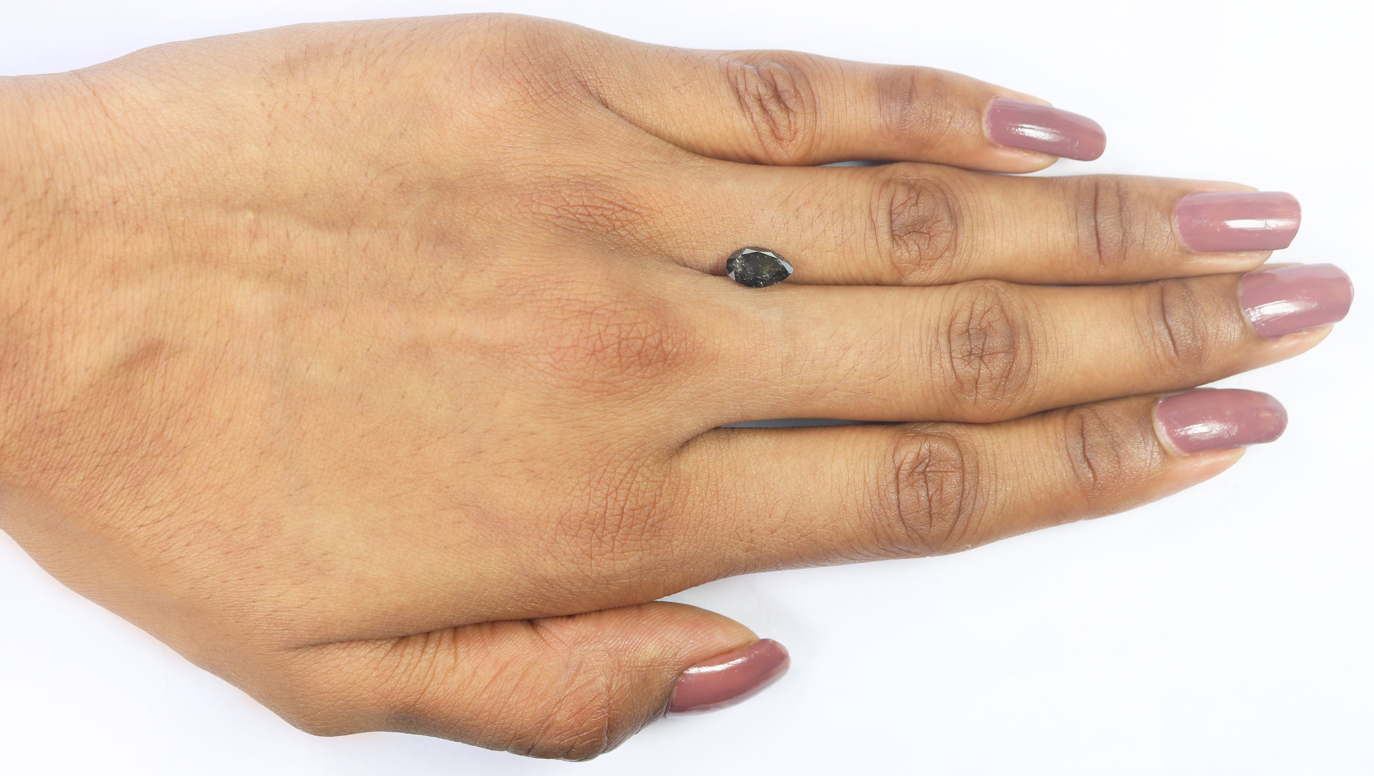 0.92 CT Natural Loose Pear Cut Diamond Salt And Pepper Pear Diamond 8.30 MM Natural Black Grey Color Pear Brilliant Cut Diamond N2670