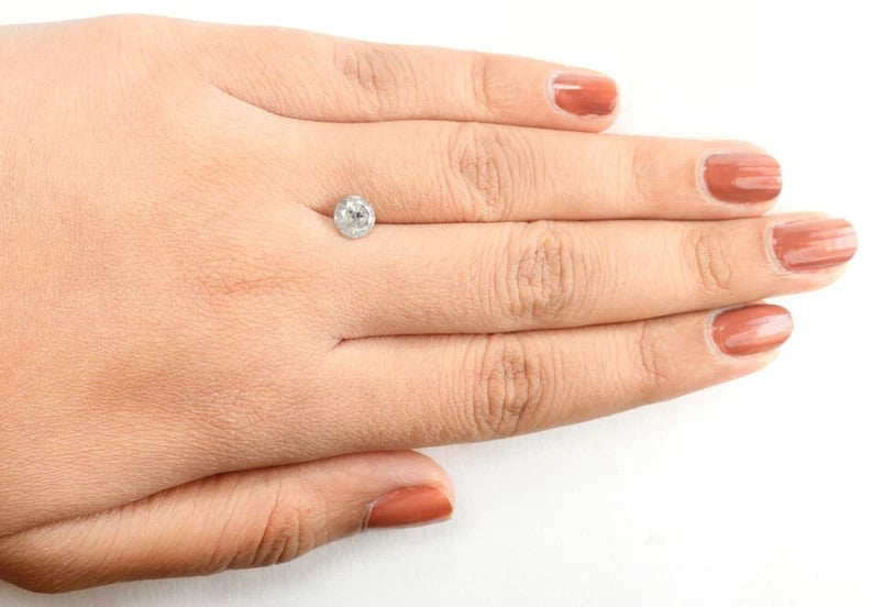 0.95 Ct Natural Loose Round Shape Diamond Grey Color Round Cut Diamond 6.20 MM Natural Loose Diamond Grey Round Brilliant Cut Diamond NQ1054