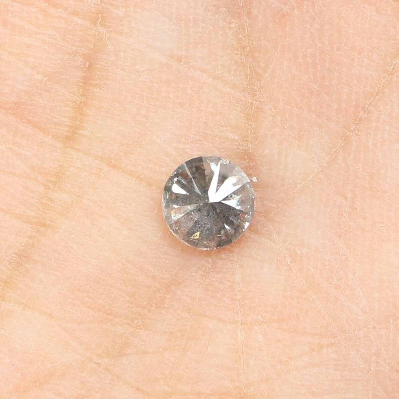0.45 CT Natural Loose Round Shape Diamond Salt And Pepper Round Diamond 4.80 MM Natural Black Gray Color Round Brilliant Cut Diamond NQ810