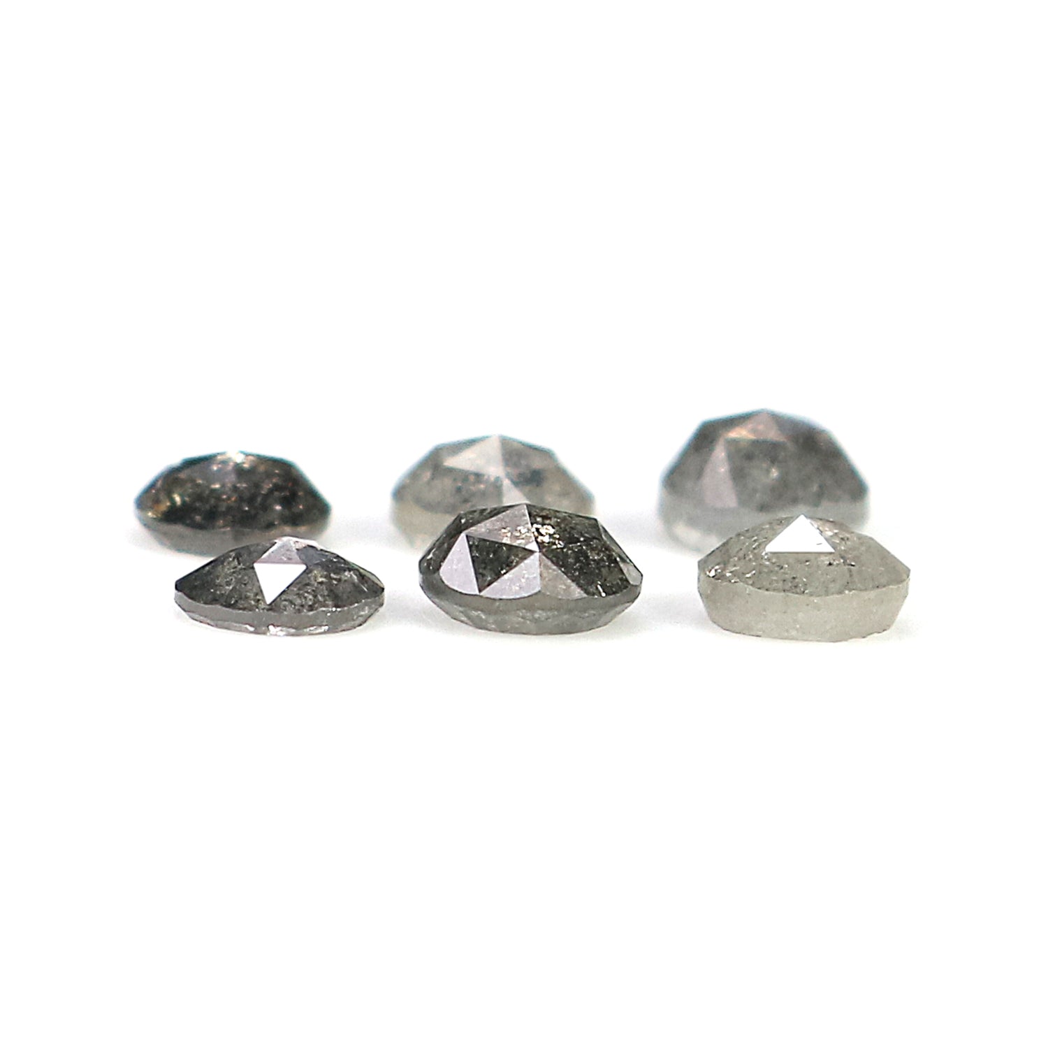 1.28 Ct Natural Loose Round Rose Cut Diamond Salt And Pepper Round Diamond 3.50 MM Natural Black Grey Color Round Rose Cut Diamond KQ2395