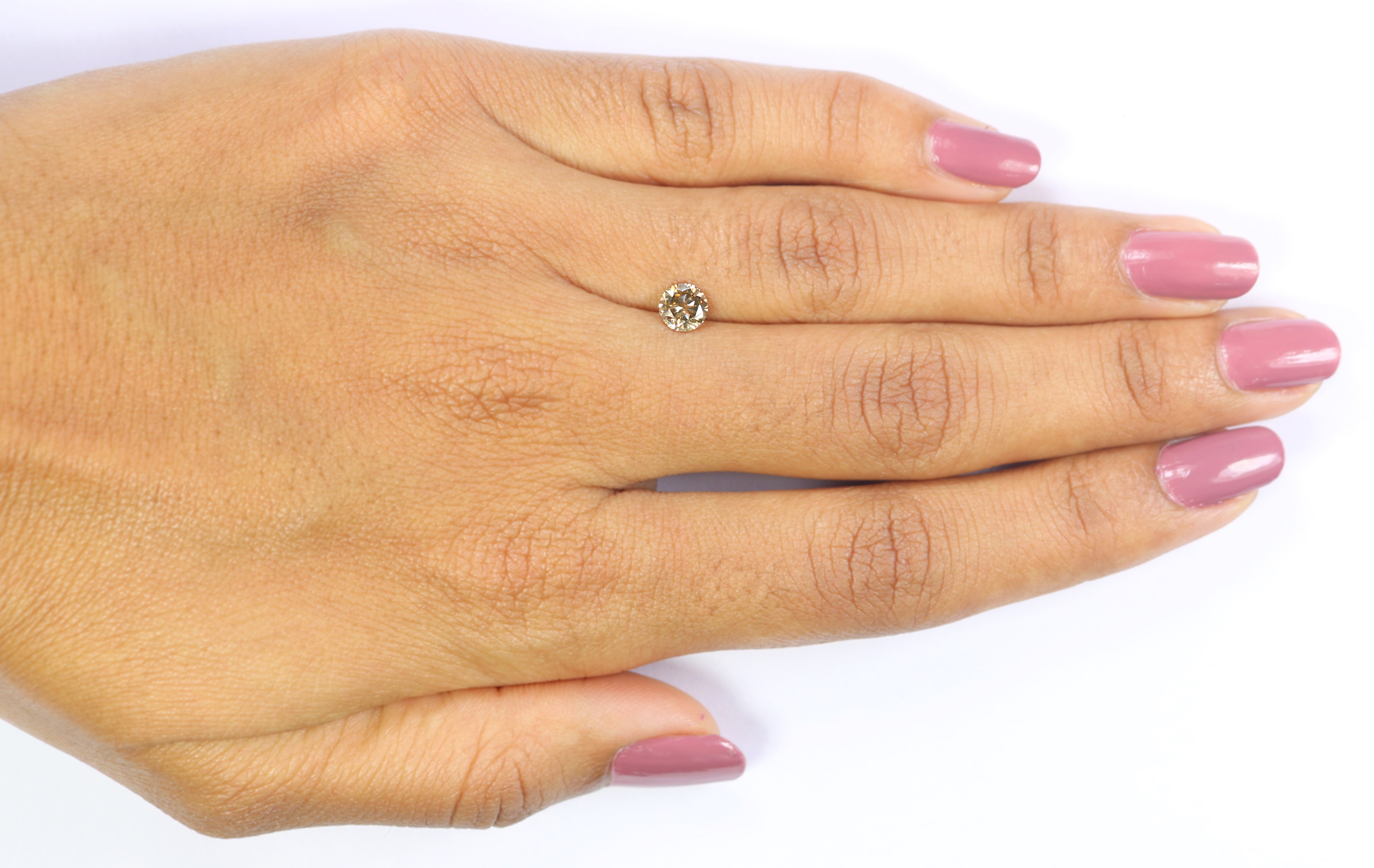 0.59 Ct Natural Loose Round Shape Diamond Brown Color Round Diamond 5.20 MM Natural Loose Brown Diamond Round Brilliant Cut Diamond LQ631