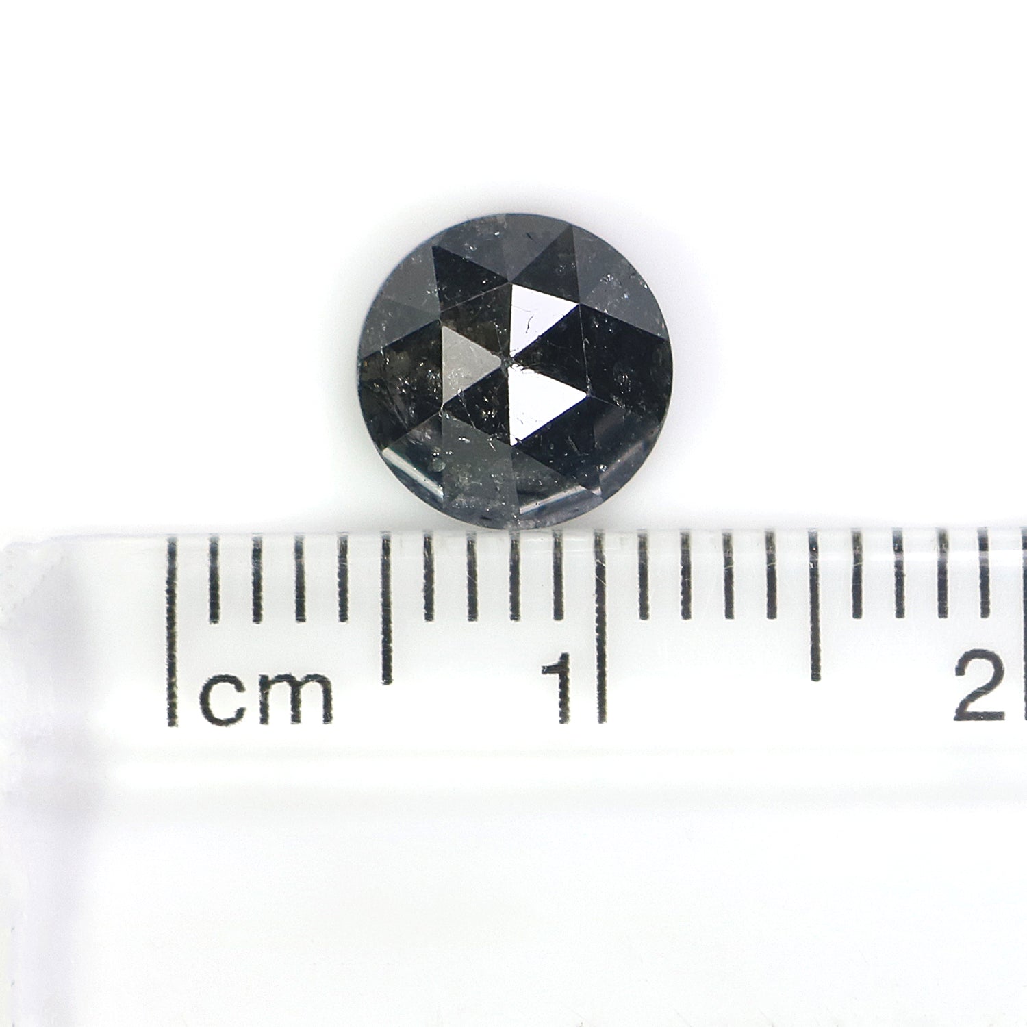 1.72 CT Natural Loose Round Rose Cut Diamond Salt And Pepper Round Diamond 7.40 MM Natural Loose Black Grey Color Rose Cut Diamond LQ1637
