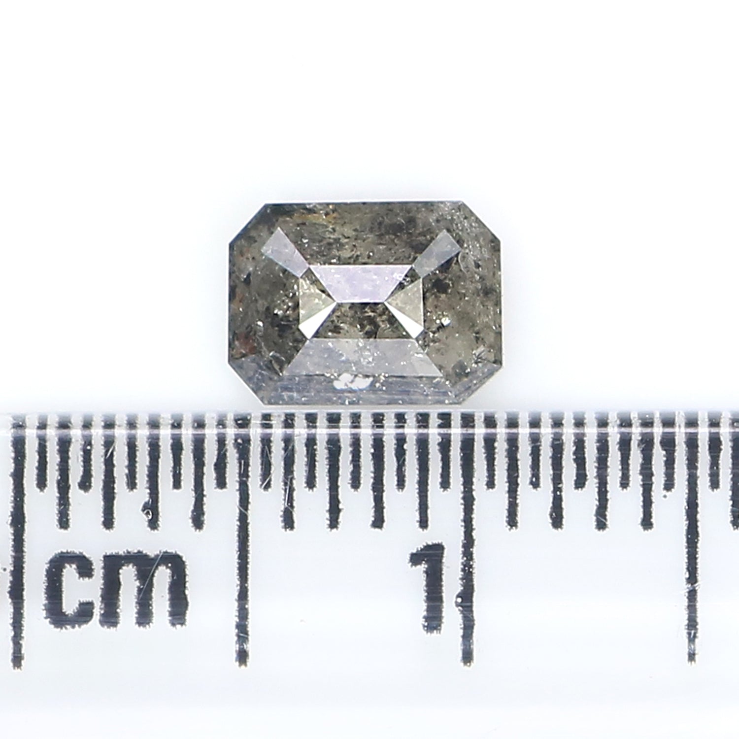0.69 CT Natural Loose Emerald Shape Diamond Salt And Pepper Emerald Cut Diamond 6.15 MM Natural Black Grey Emerald Rose Cut Diamond LQ2945