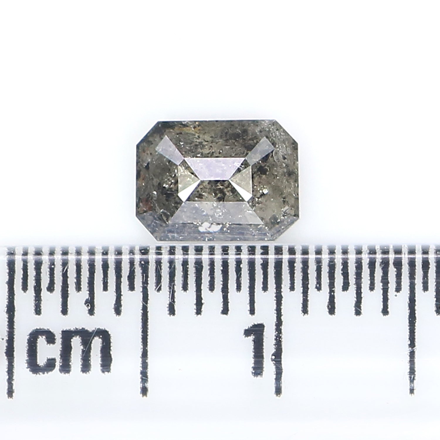 Natural Loose Emerald Diamond, Salt And Pepper Emerald Diamond, Natural Loose Diamond, Emerald Cut Diamond, 0.69 CT Emerald Shape L2945