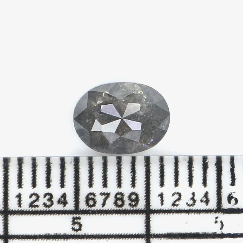 1.00 CT Natural Loose Oval Shape Diamond Salt And Pepper Oval Cut Diamond 6.90 MM Natural Loose Diamond Oval Shape Rose Cut Diamond NQ1349