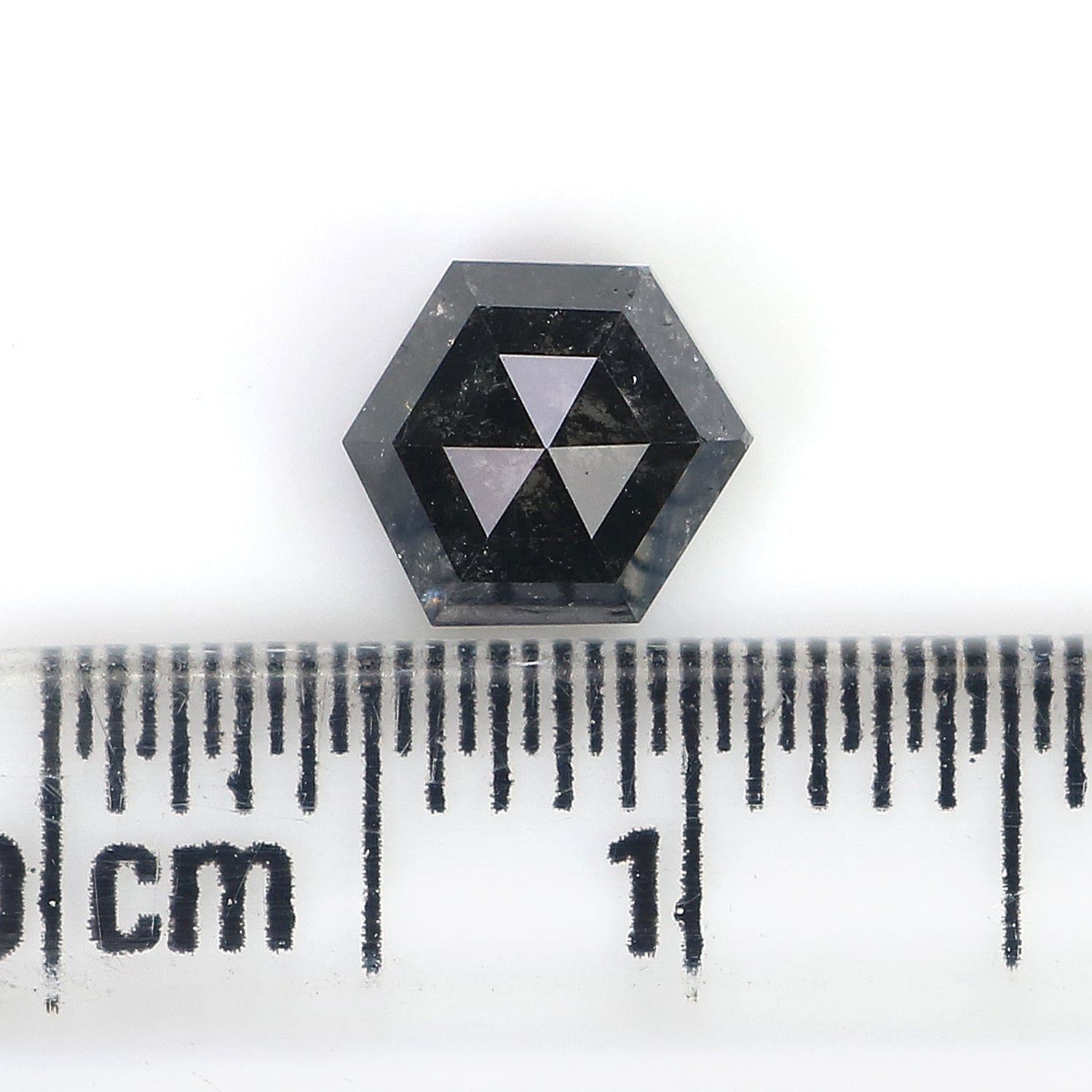 1.09 Ct Natural Loose Hexagon Shape Diamond Salt And Pepper Diamond 6.60 MM Natural Diamond Black Grey Color Hexagon Cut Diamond LQ3037