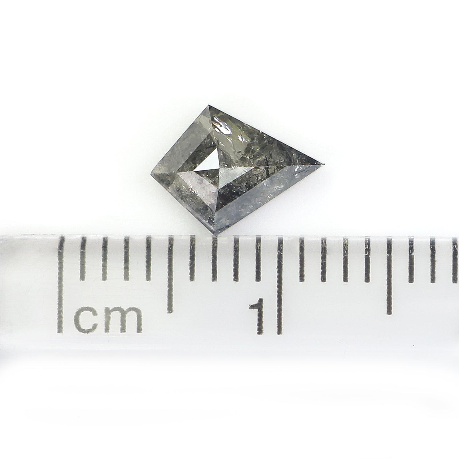 0.90 CT Natural Loose Kite Shape Diamond Salt And Pepper Kite Diamond 7.95 MM Natural Black Grey Color Diamond Kite Rose Cut Diamond N2607