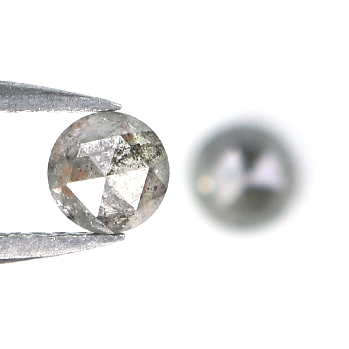 0.89 CT Natural Loose Round Rose Cut Pair Diamond Salt And Pepper Round Cut Diamond 4.40 MM Natural Black Grey Round Rose Cut Diamond KQ2667