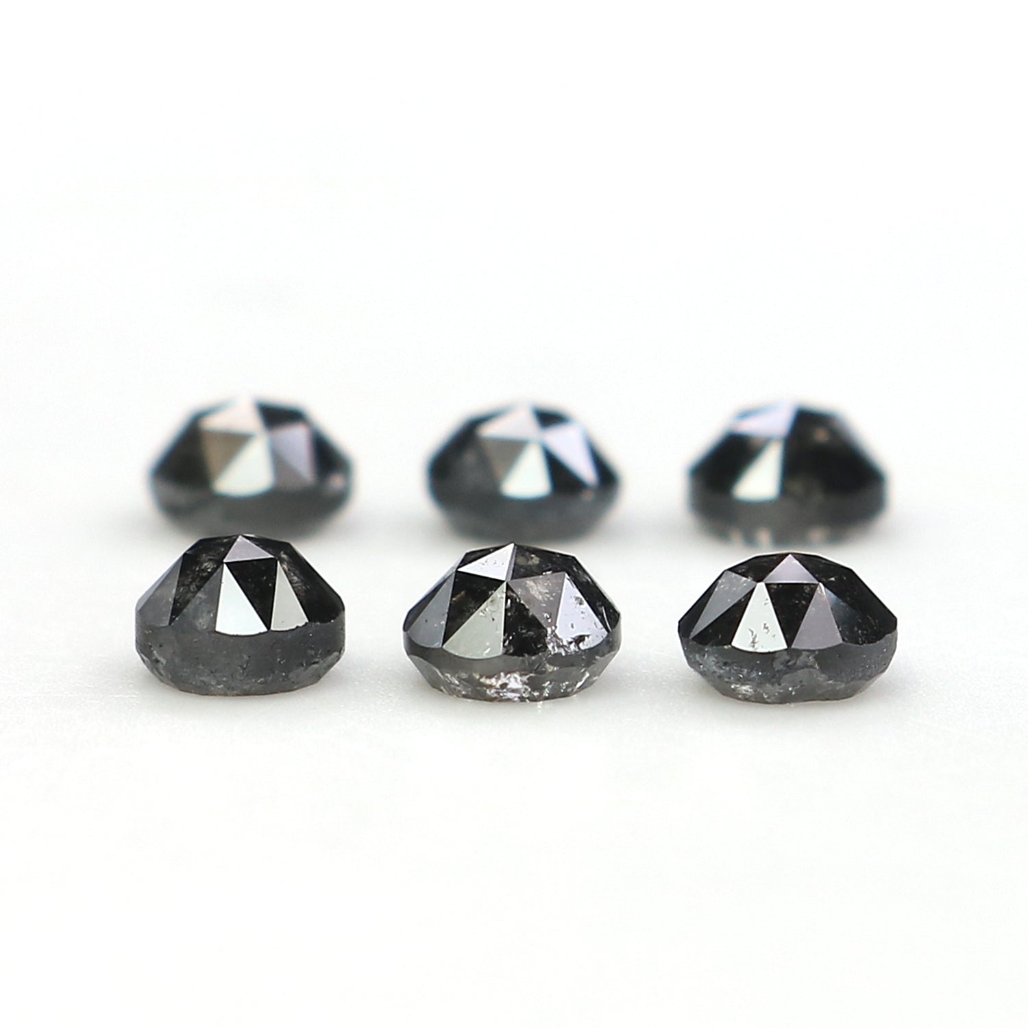 1.17 Ct Natural Loose Round Rose Cut Diamond Salt And Pepper Round Diamond 3.30 MM Natural Black Grey Color Round Rose Cut Diamond QL6222