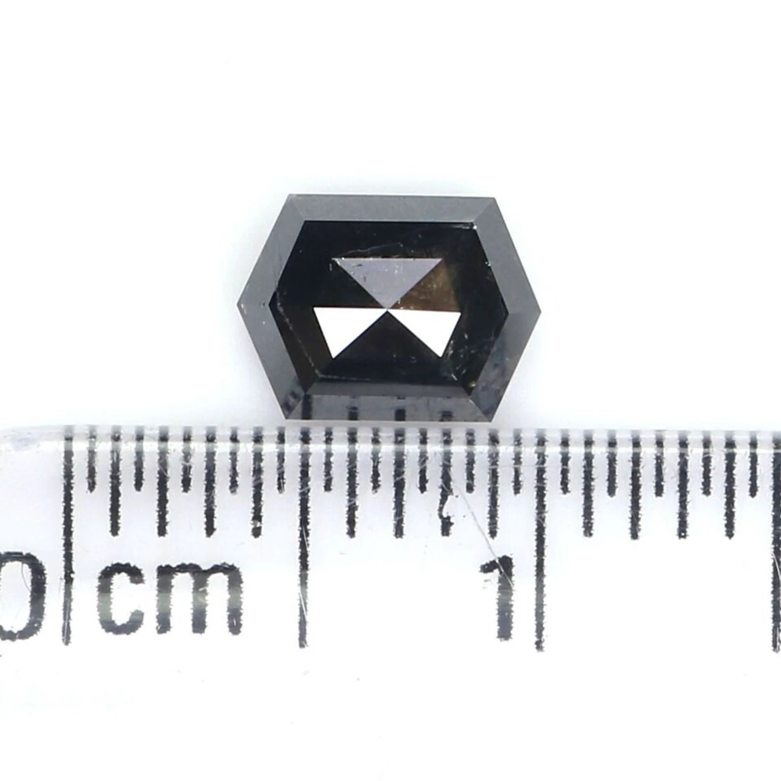0.90 CT Natural Loose Hexagon Shape Diamond Black Color Hexagon Cut Diamond 6.45 MM Natural Loose Hexagon Shape Rose Cut Diamond NQ2036
