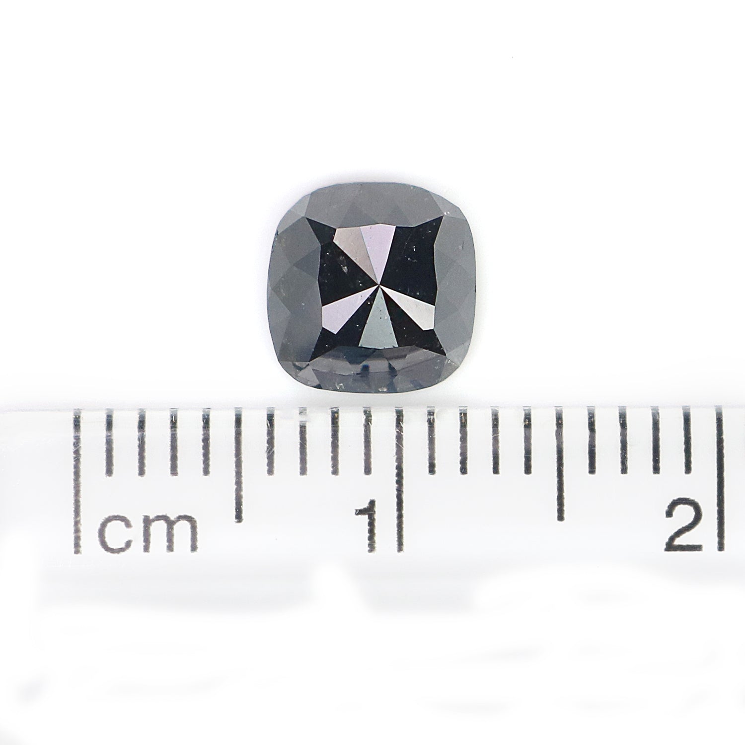 1.31 CT Natural Loose Cushion Shape Diamond Black Color Cushion Rose Cut Diamond 6.80 MM Natural Cushion Shape Black Color Diamond LQ7640