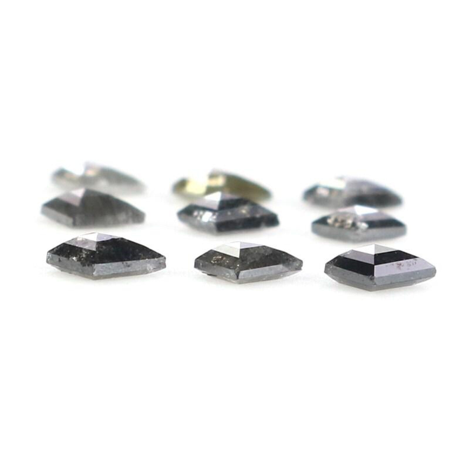 0.49 CT Natural Loose Kite Shape Diamond Salt And Pepper Kite Diamond 3.20 MM Natural Loose Black Gray Color Kite Rose Cut Diamond NQ2340