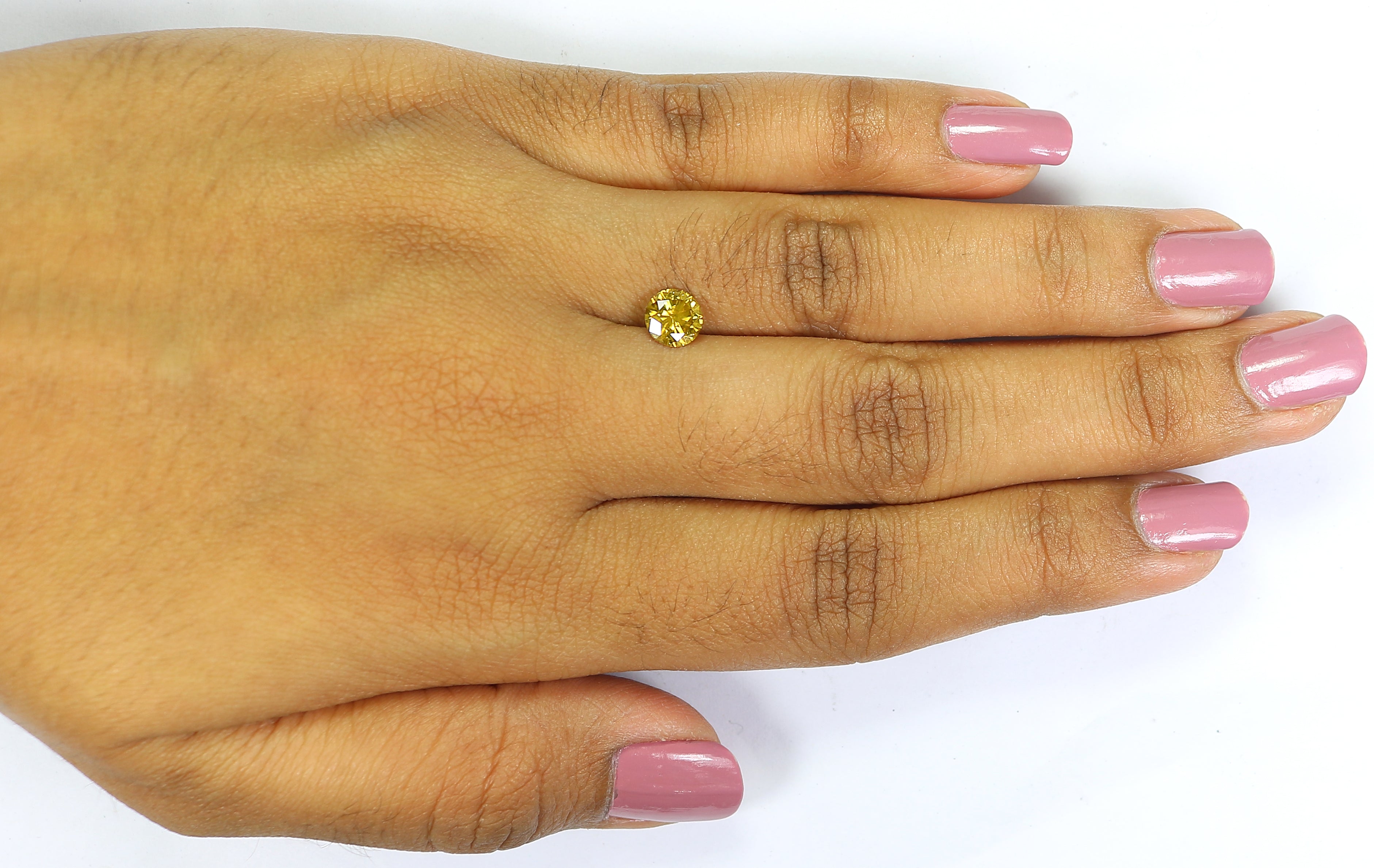 0.78 CT Natural Loose Round Shape Diamond Yellow Color Round Cut Diamond 5.85 MM Natural Yellow Color Diamond Brilliant Cut Diamond LQ6113