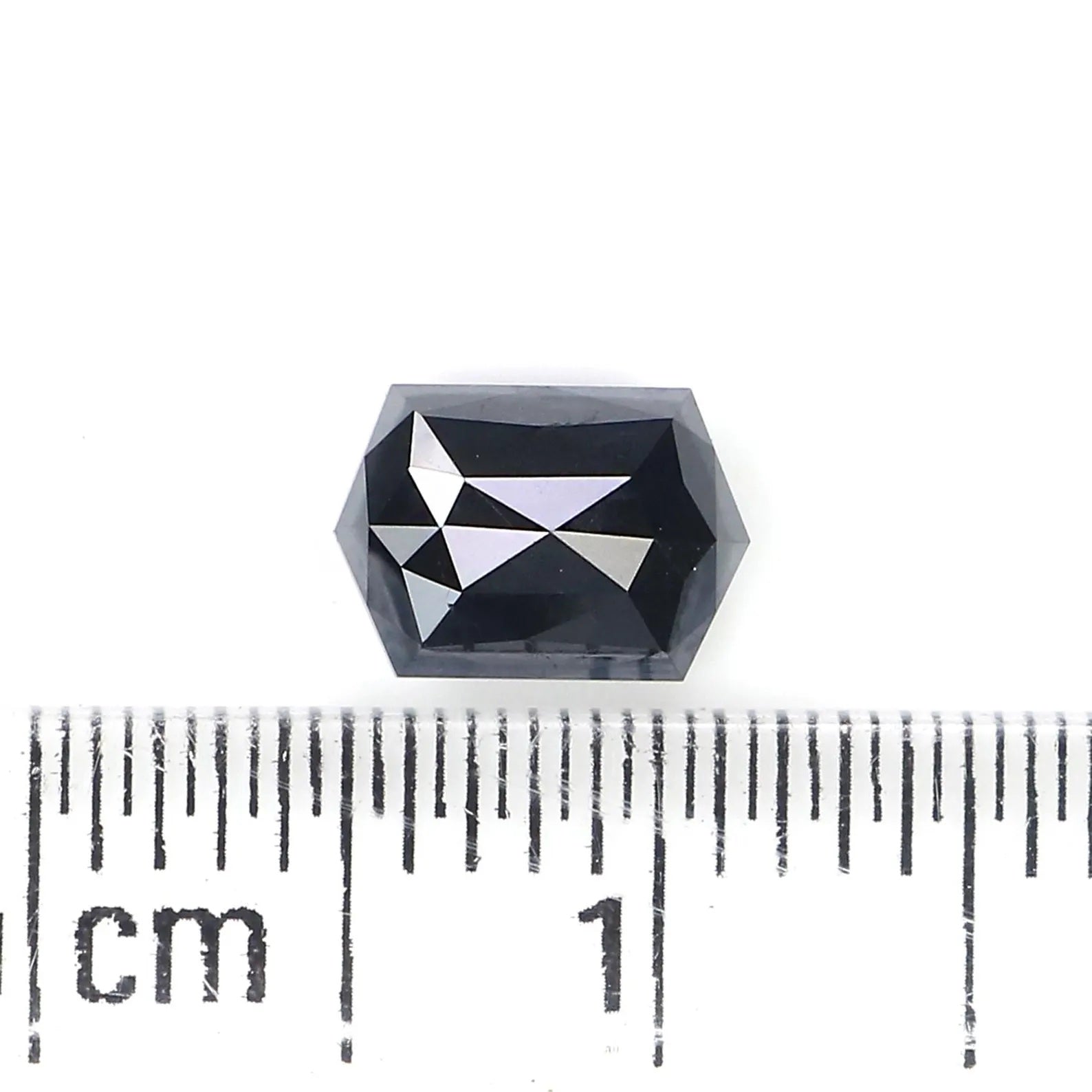 0.88 CT Natural Loose Hexagon Shape Diamond Black Color Hexagon Cut Diamond 6.25 MM Natural Diamond Black Hexagon Rose Cut Diamond QN520