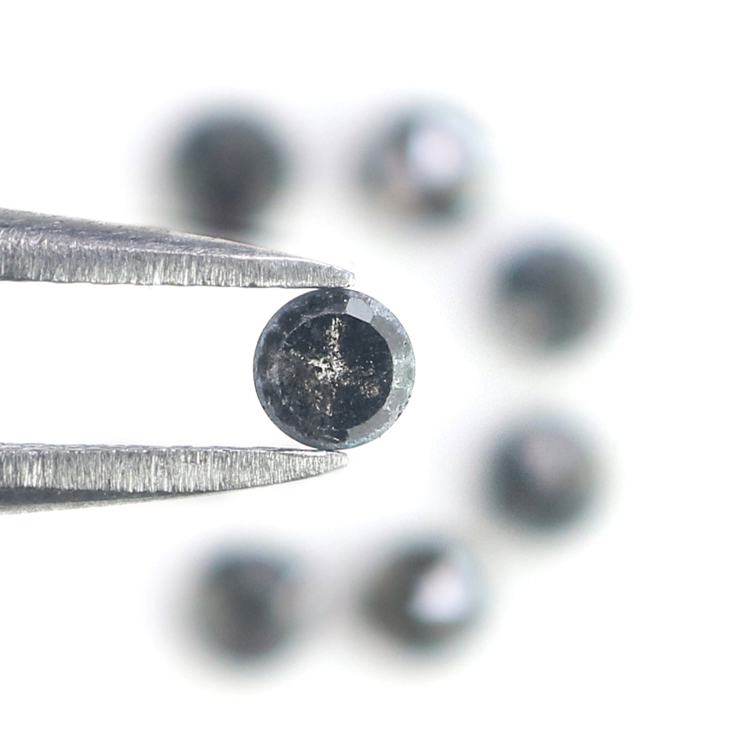 1.11 Ct Natural Loose Round Rose Cut Diamond Salt And Pepper Round Cut Diamond 3.10 MM Natural Black Grey Color Round Rose Cut Diamond L6226