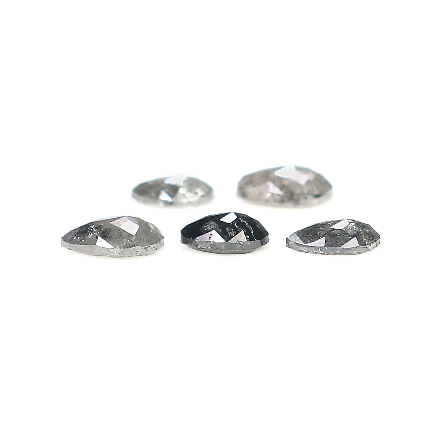 0.56 CT Natural Loose Pear Shape Diamond Salt And Pepper Pear Diamond 4.20 MM Natural Loose Black Grey Color Pear Rose Cut Diamond KQ2665