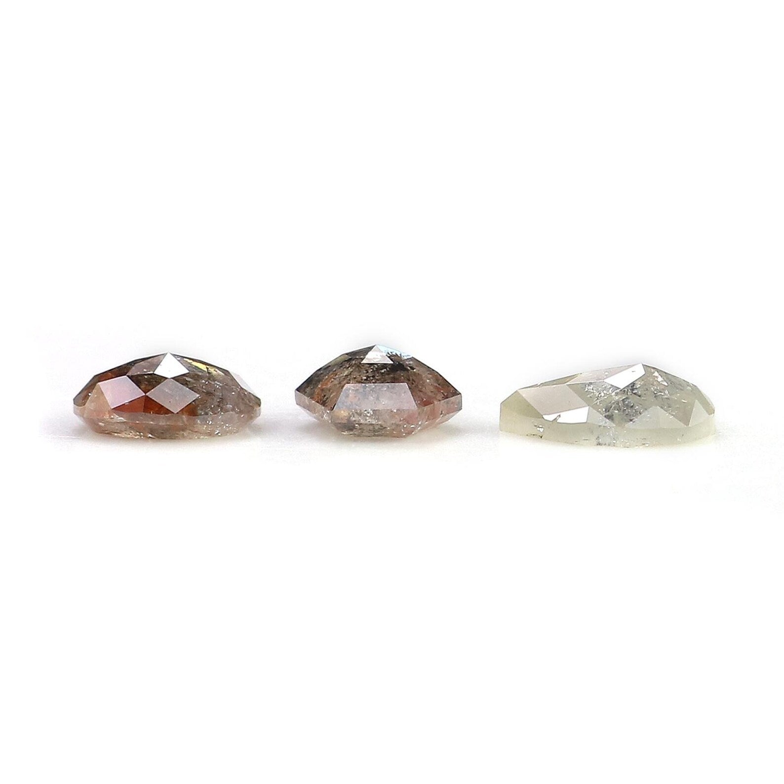 1.27 CT Natural Loose Mix Shape Diamond Brown Grey Color Mix Shape Diamond 6.25 MM Natural Loose Diamond Mix Shape Rose Cut Diamond NQ2204