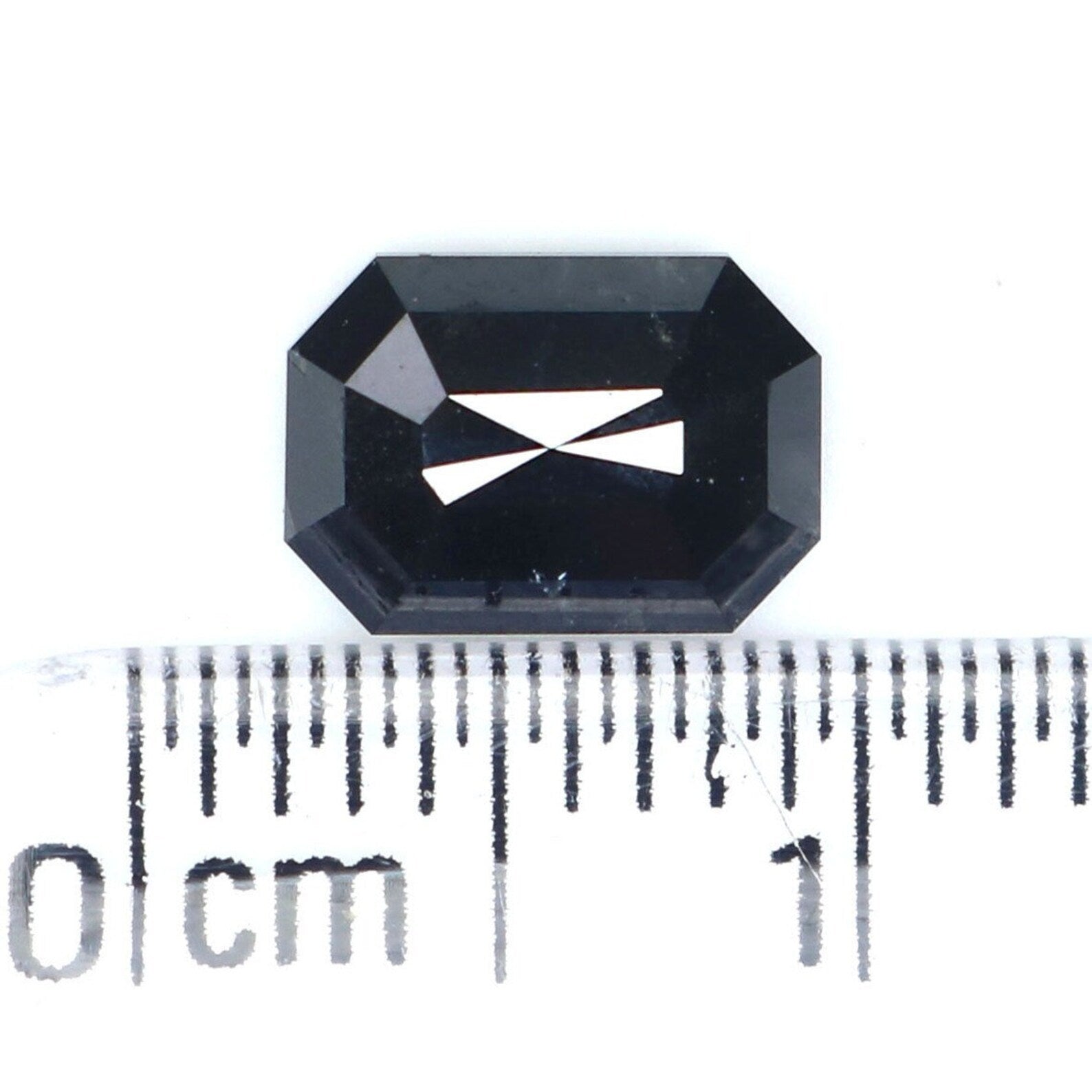 1.14 Ct Natural Loose Emerald Shape Diamond Salt And Pepper Emerald Cut Diamond 7.40 MM Black Grey Color Emerald Rose Cut Diamond NQ2087