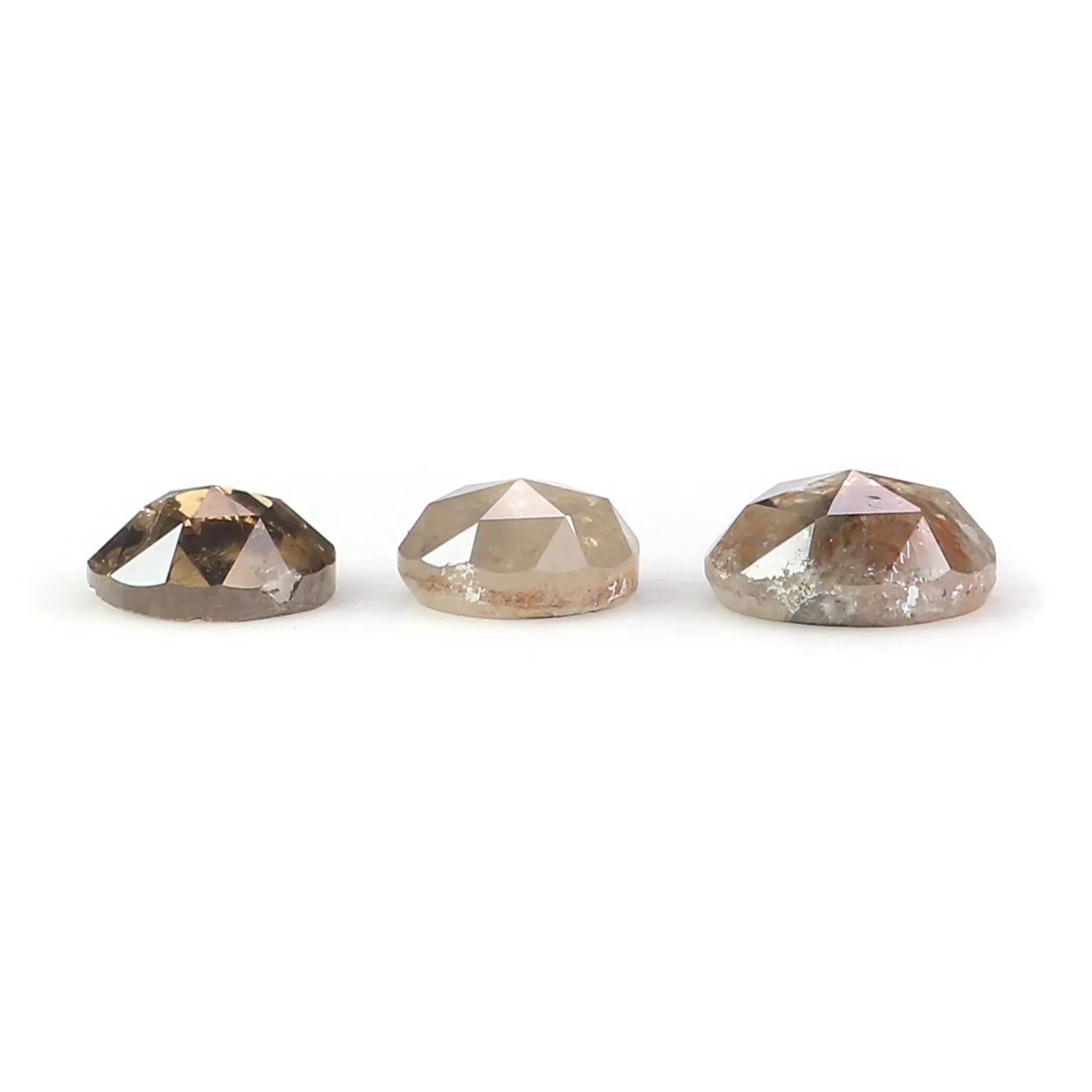 1.47 CT Natural Loose Round Shape Diamond Grey Color Round Cut Diamond 4.40 MM Natural Diamond Brown Color Round Rose Cut Diamond NQ1524