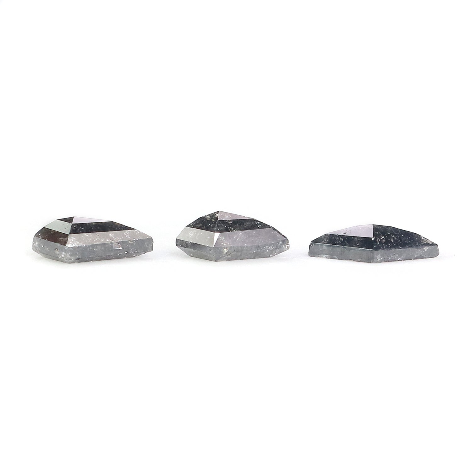 1.94 CT Natural Loose Kite Shape Diamond Salt And Pepper Kite Cut Diamond 8.80 MM Natural Black Grey Color Kite Rose Cut Diamond L3442